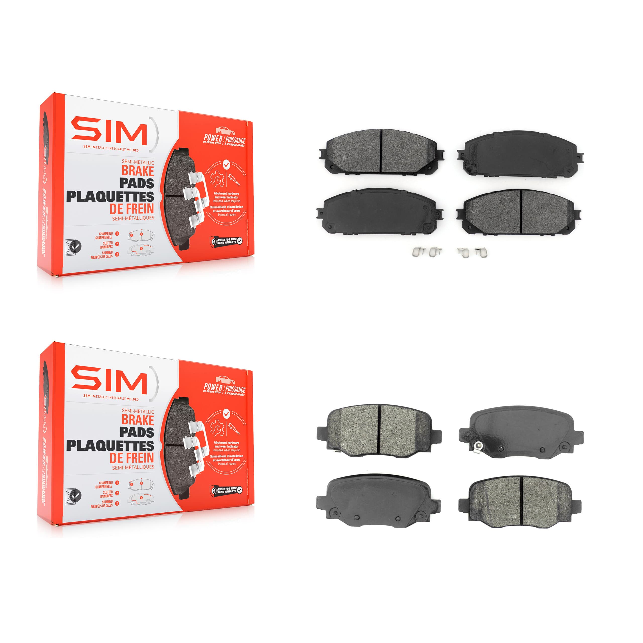 SIM - KSM-100485 - Front and Rear Disc Brake Pad Kits image 1