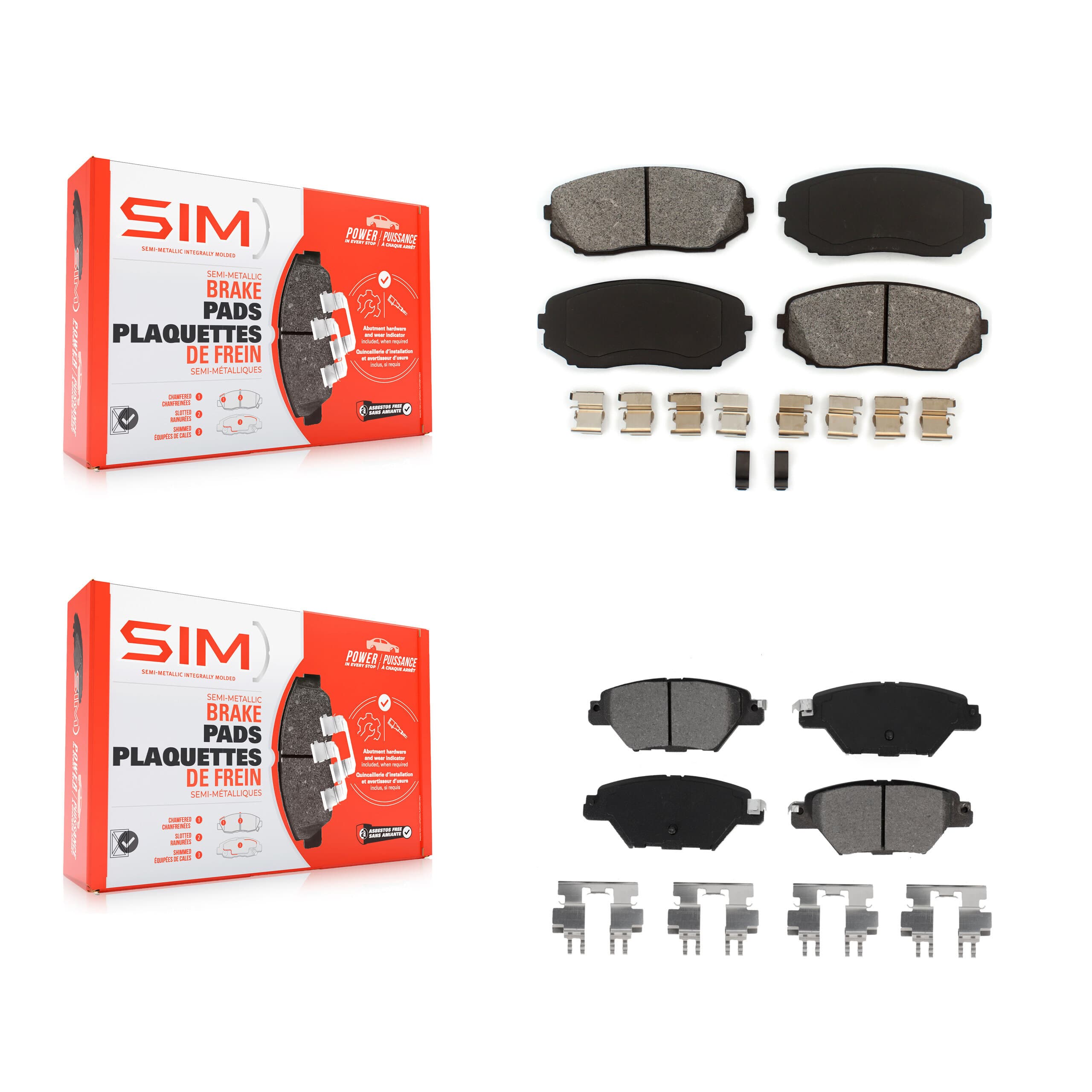 SIM - KSM-100493 - Front and Rear Disc Brake Pad Kits image 1