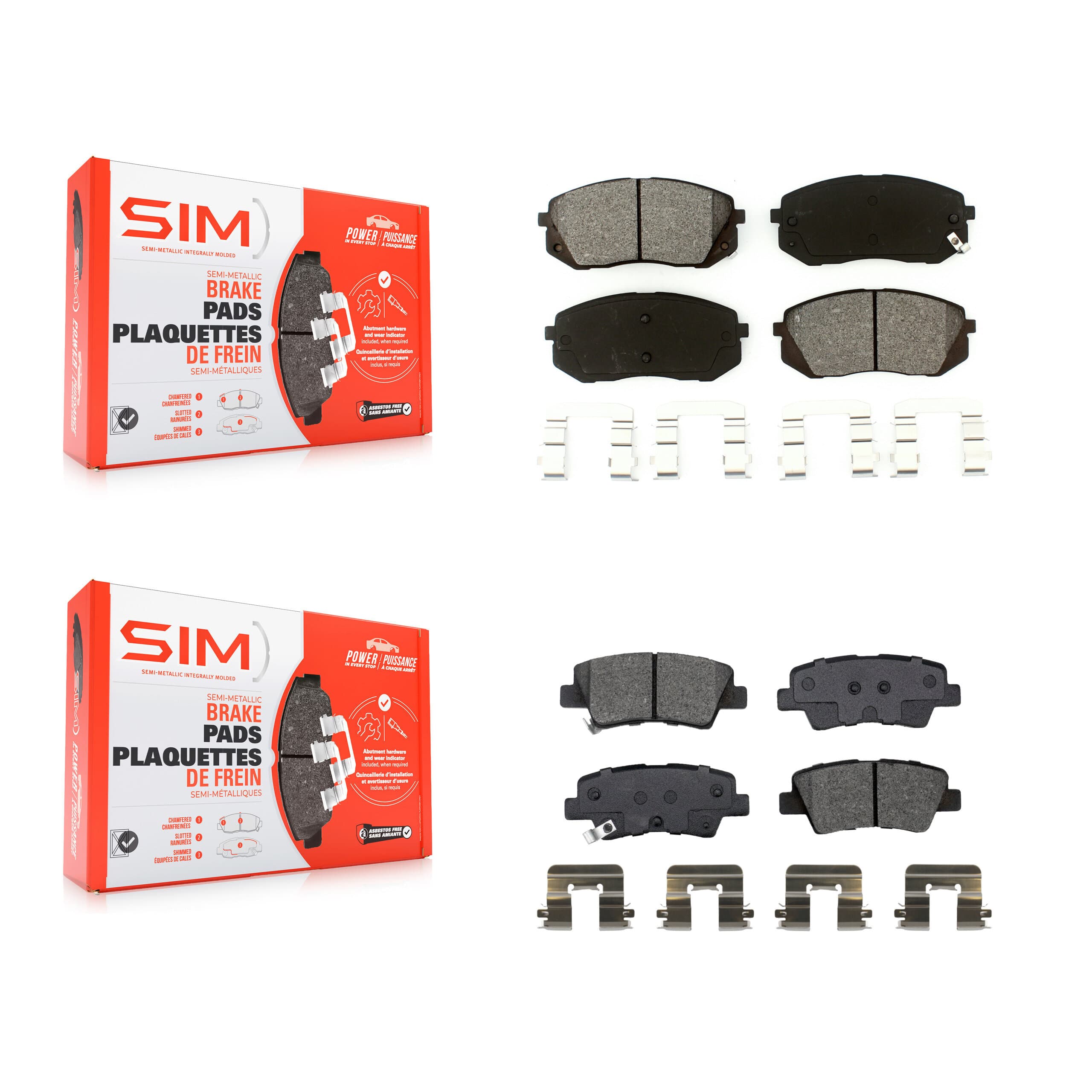 SIM - KSM-100494 - Front and Rear Disc Brake Pad Kits image 1