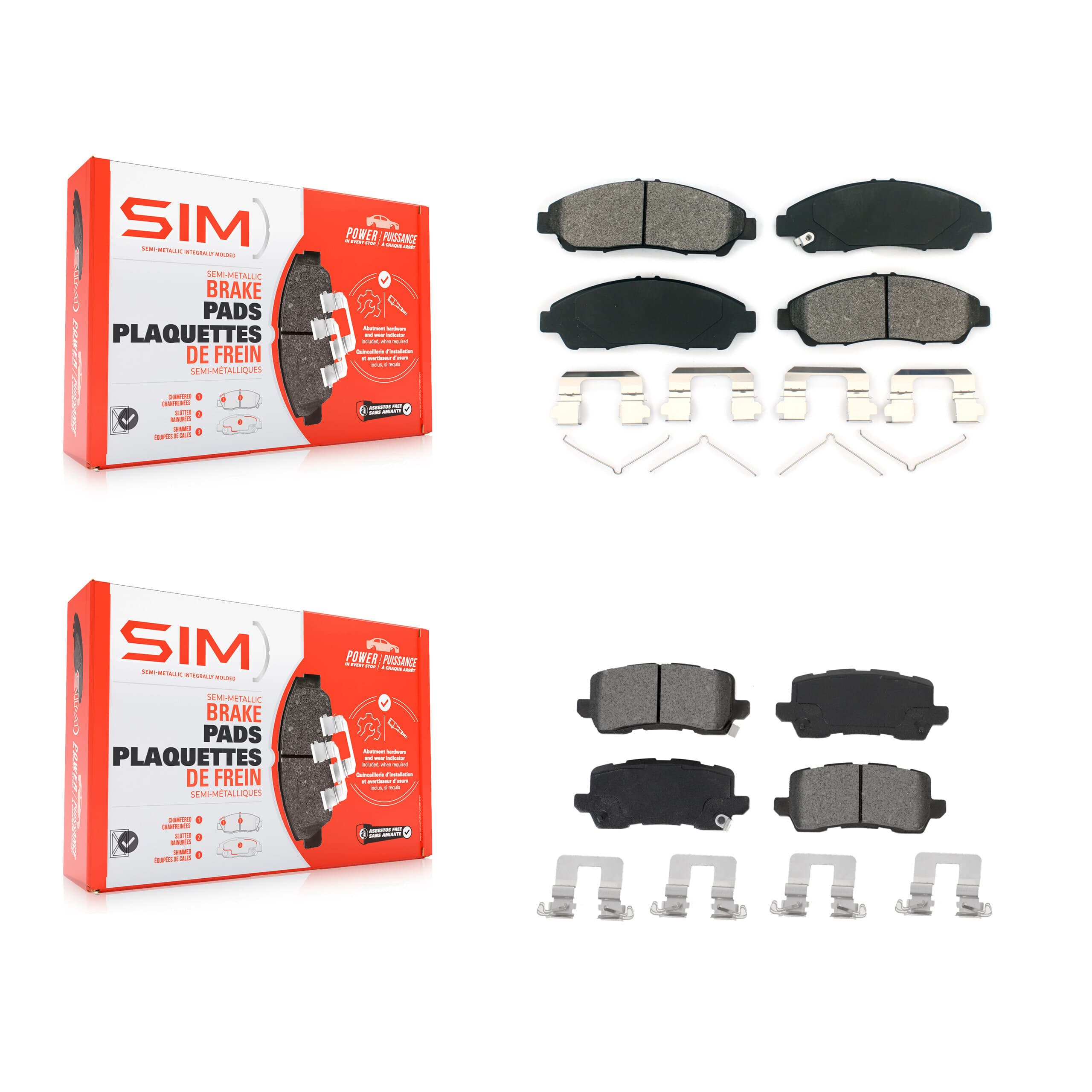 SIM - KSM-100501 - Front and Rear Disc Brake Pad Kits image 1