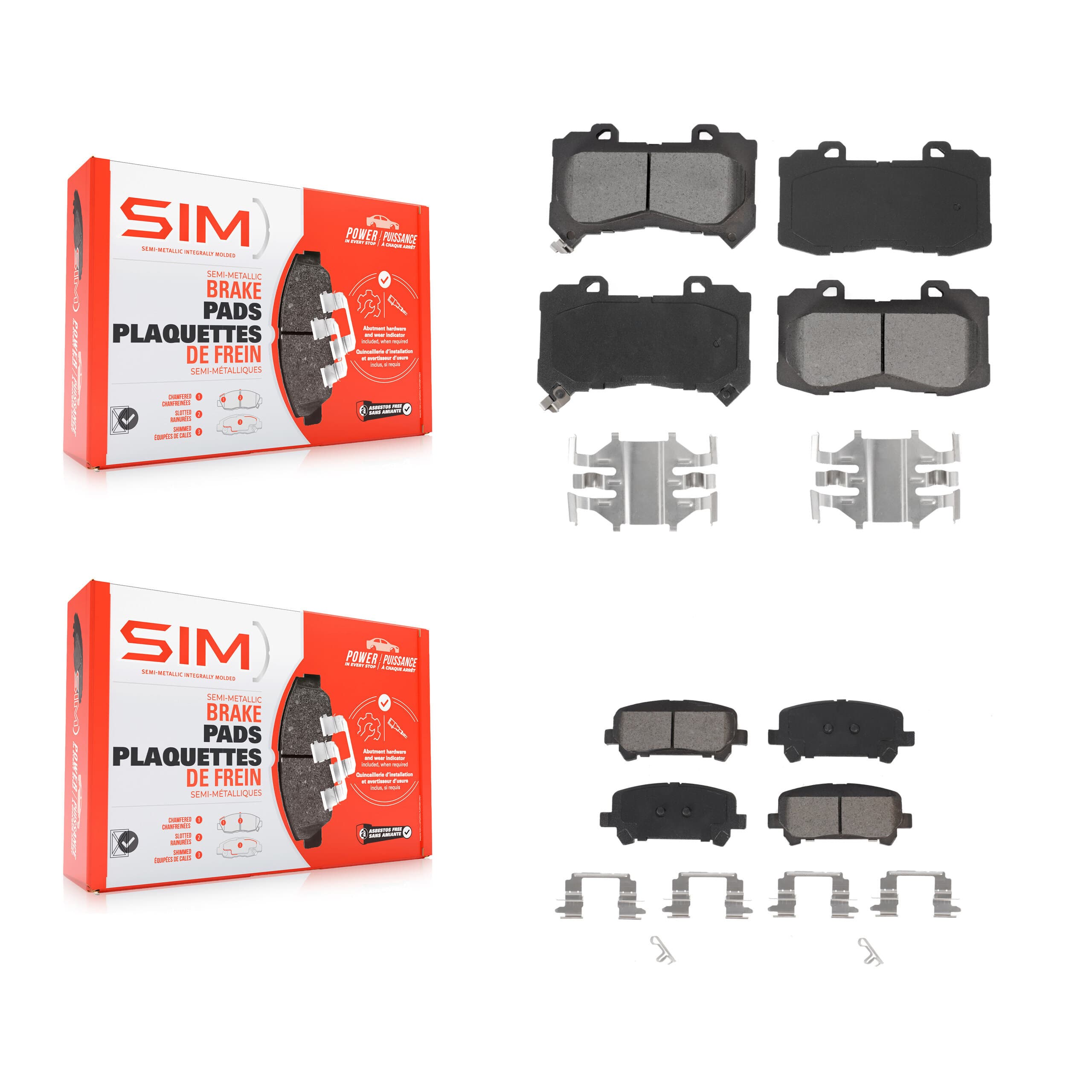 SIM - KSM-100519 - Front and Rear Disc Brake Pad Kits image 1