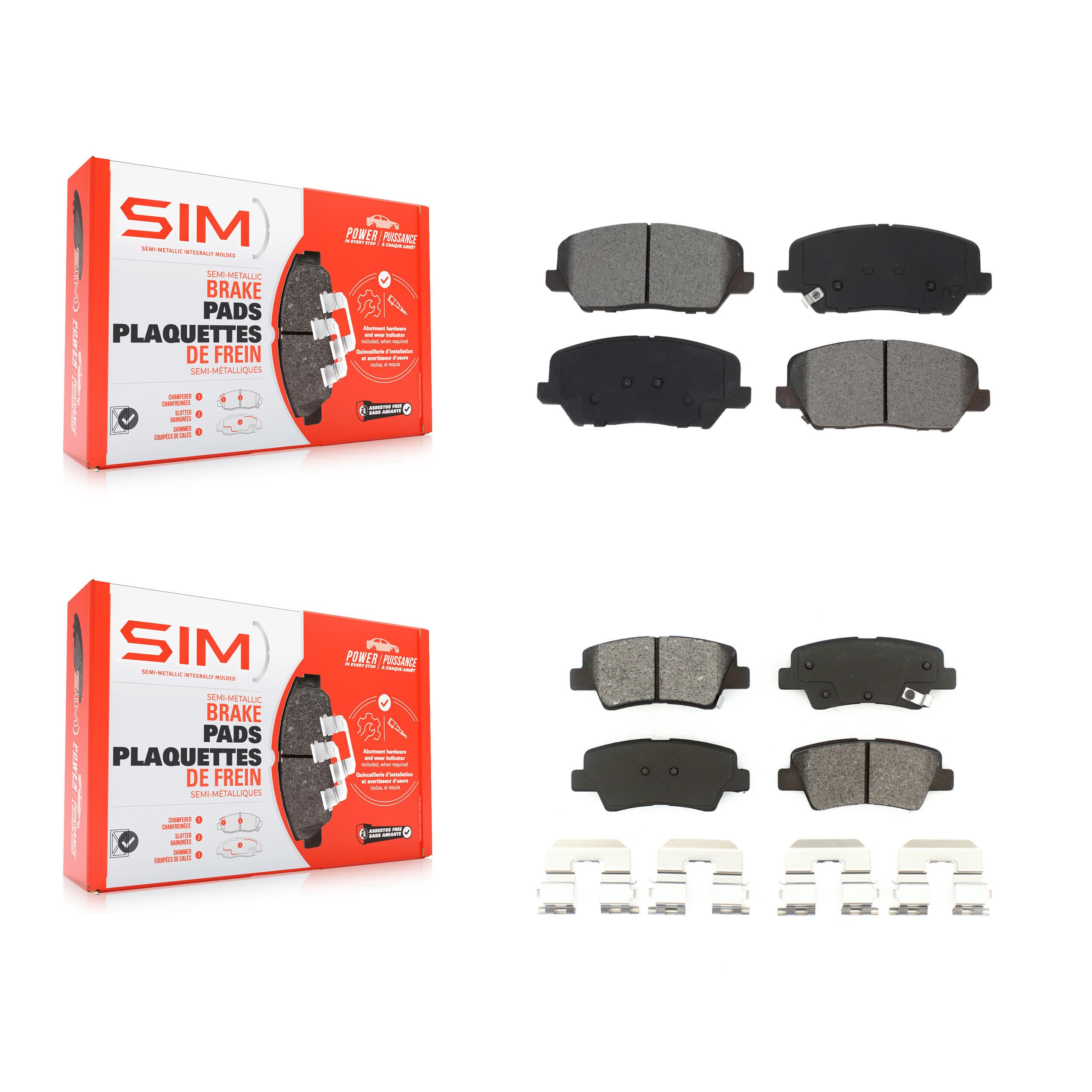 SIM - KSM-100522 - Front and Rear Disc Brake Pad Kits image 1