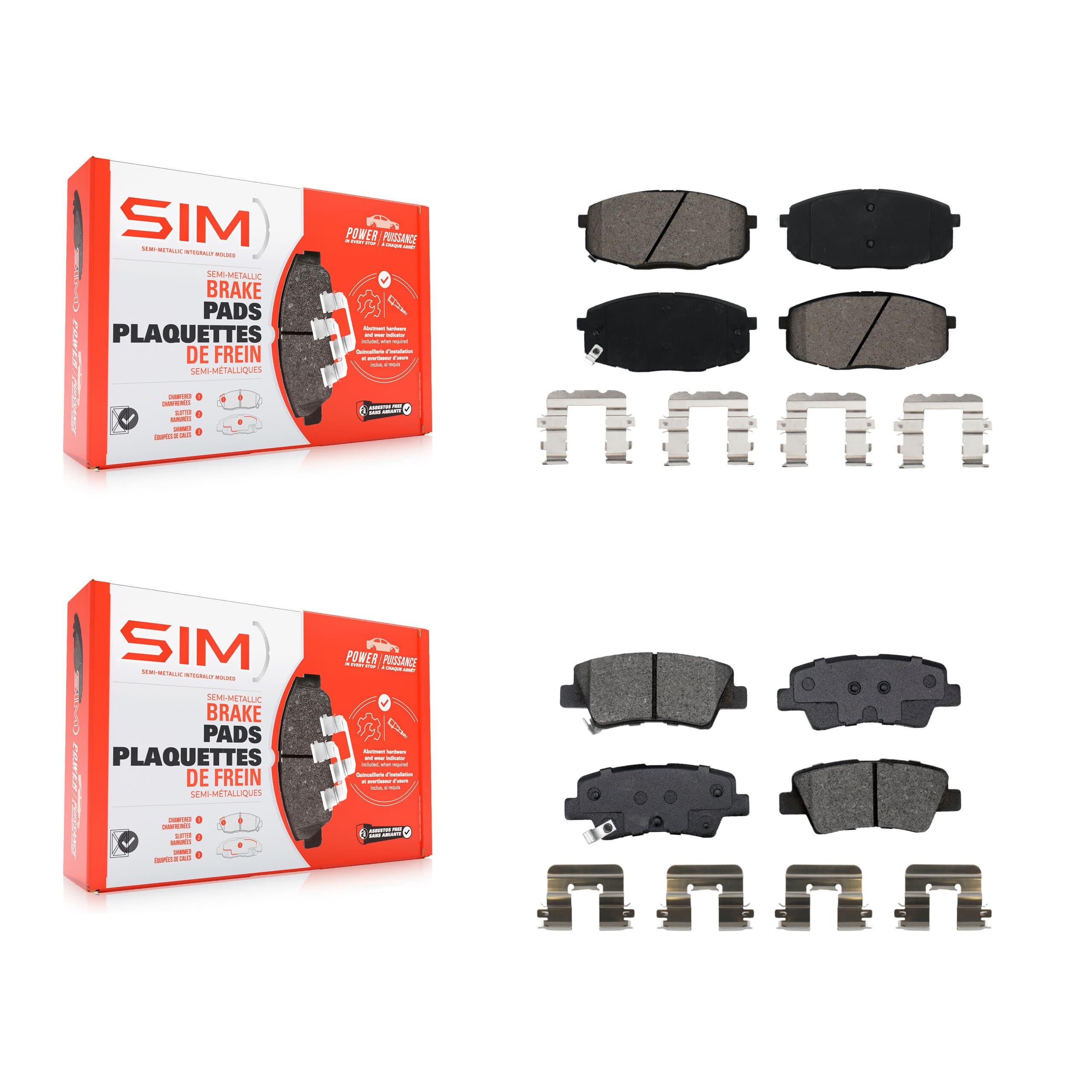 SIM - KSM-100536 - Front and Rear Disc Brake Pad Kits image 1