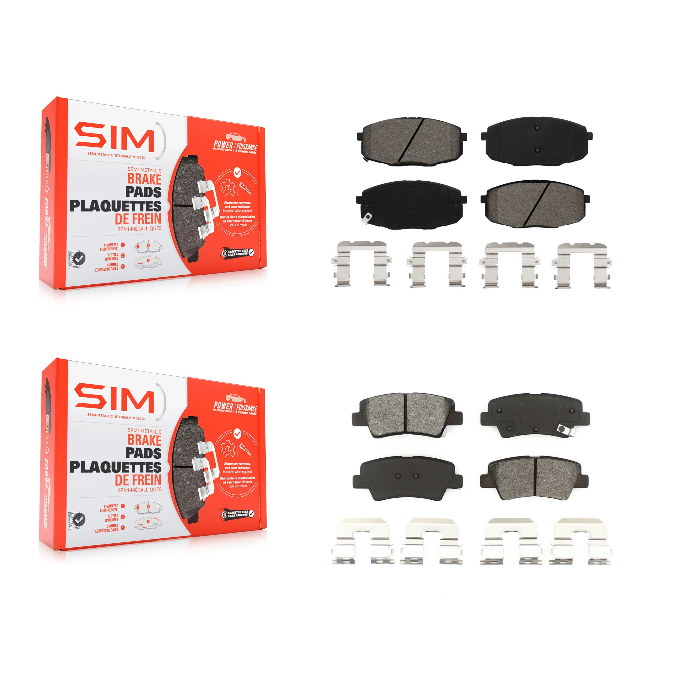 SIM - KSM-100551 - Front and Rear Disc Brake Pad Kits image 1