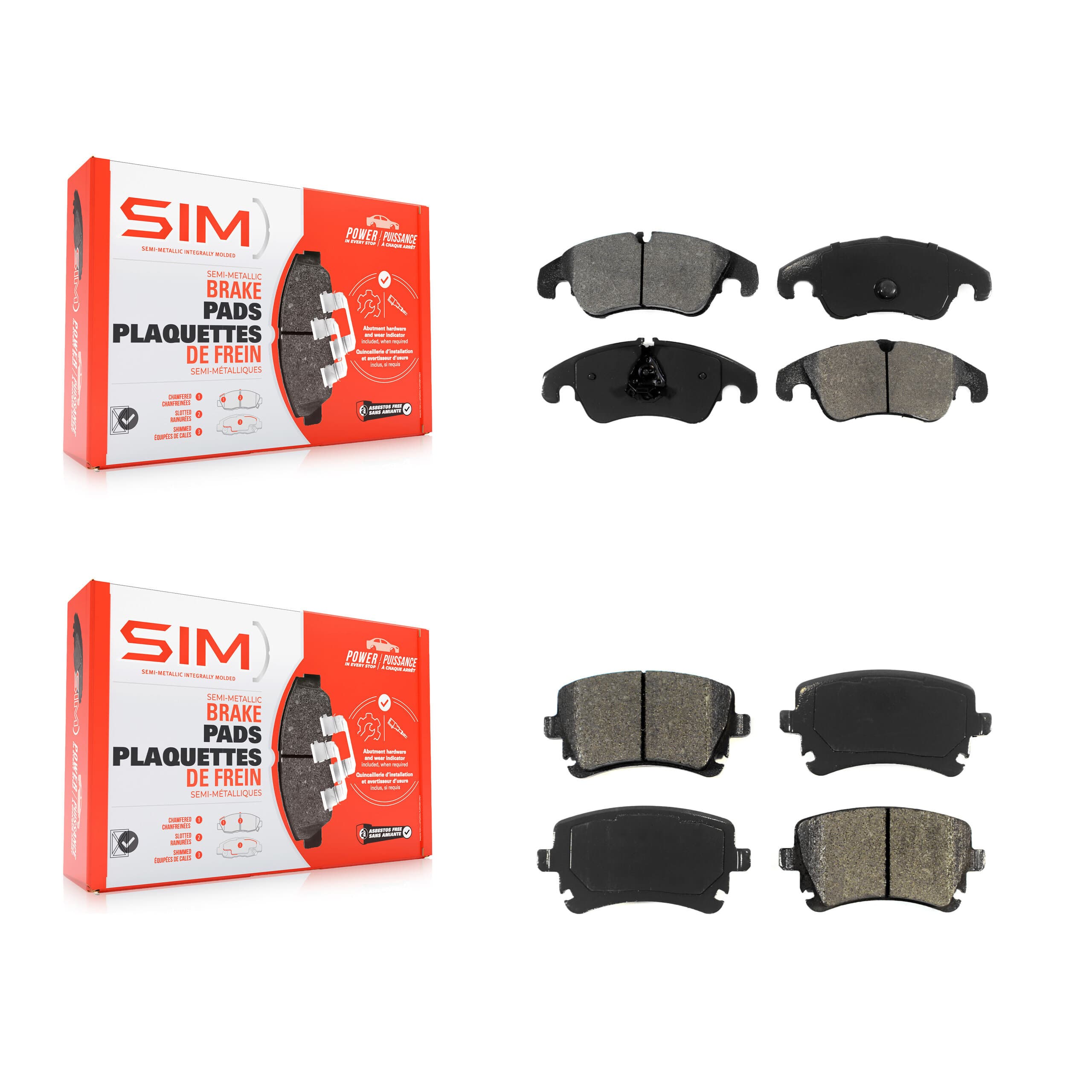 SIM - KSM-100555 - Front and Rear Disc Brake Pad Kits image 1