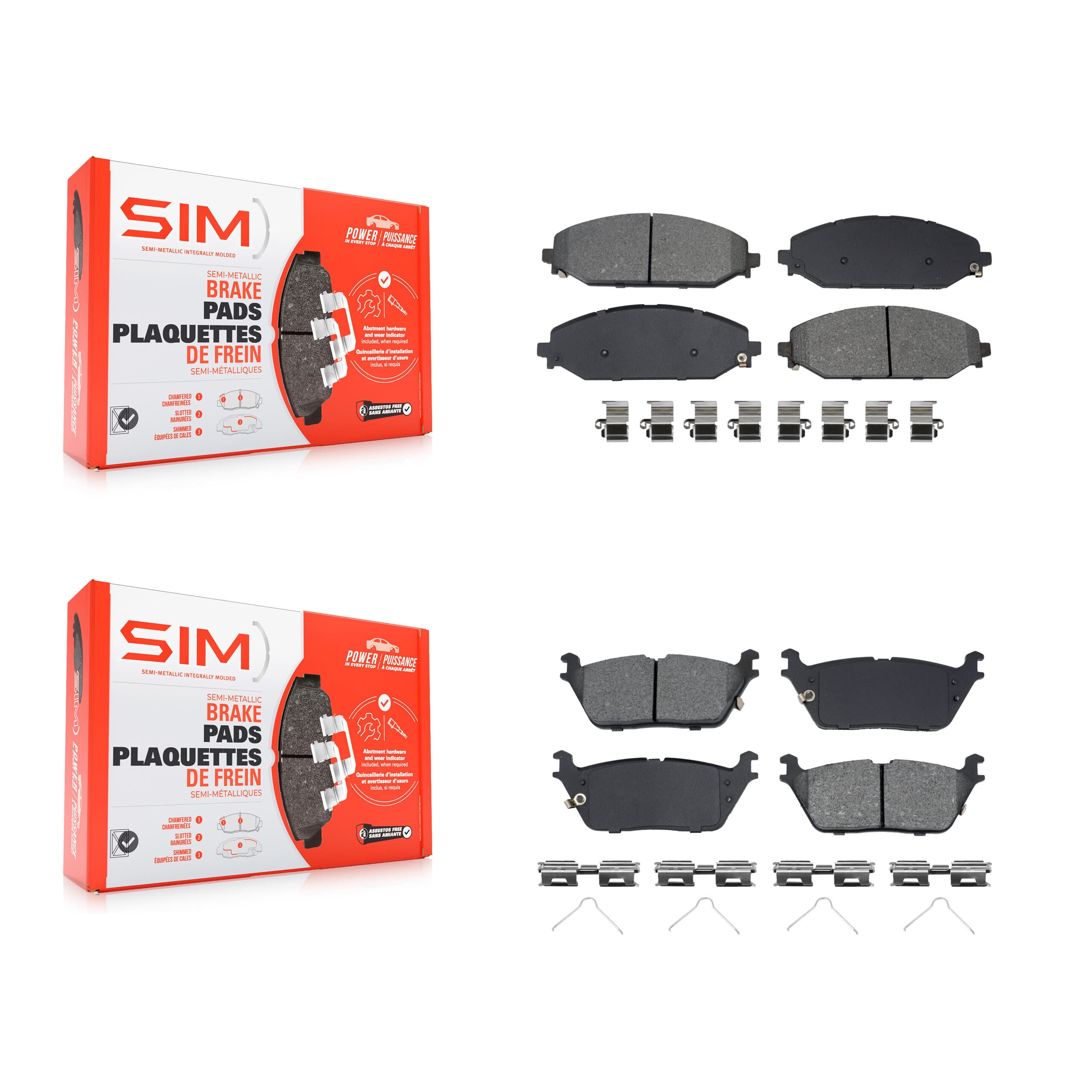 SIM - KSM-100568 - Front and Rear Disc Brake Pad Kits image 1