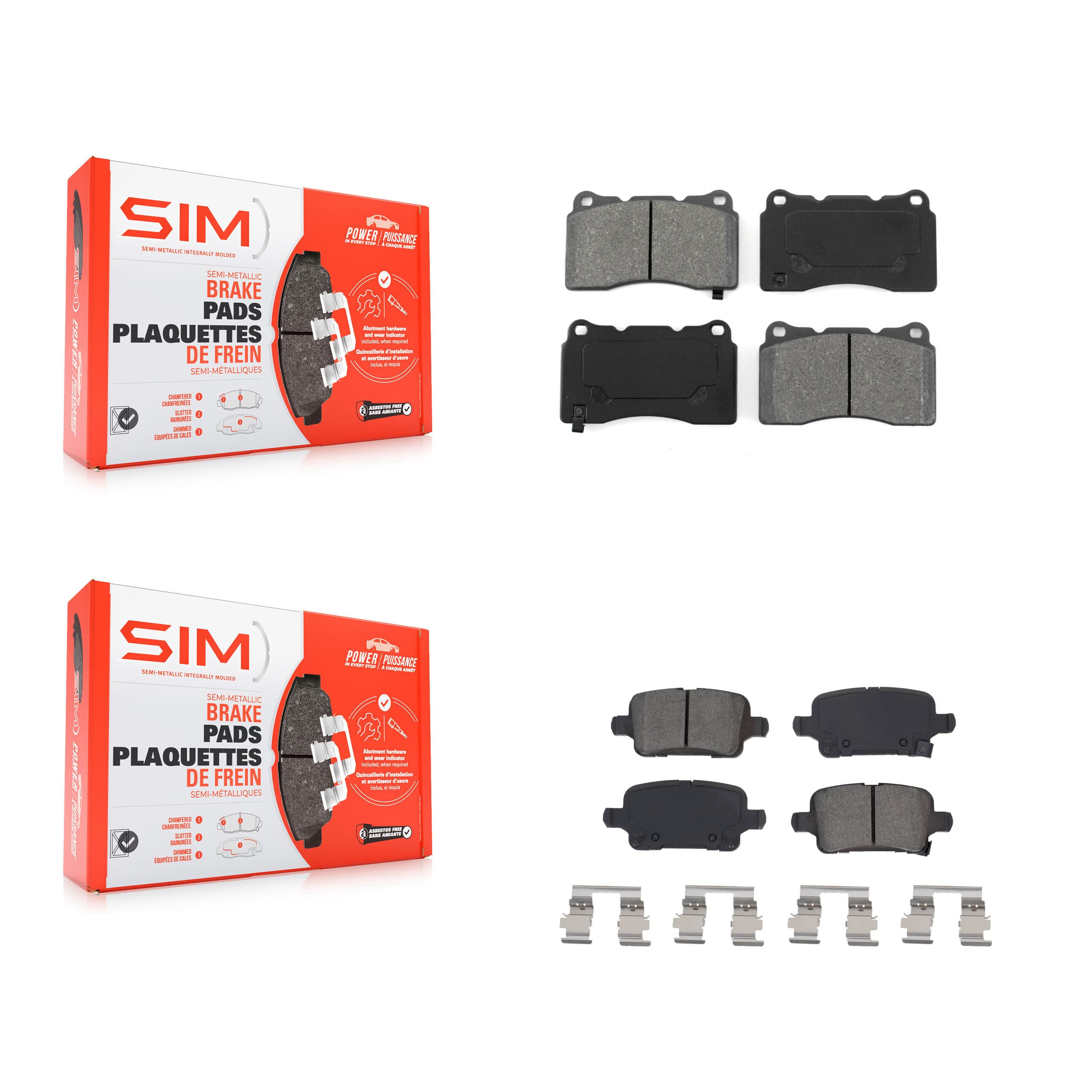 SIM - KSM-100578 - Front and Rear Disc Brake Pad Kits image 1