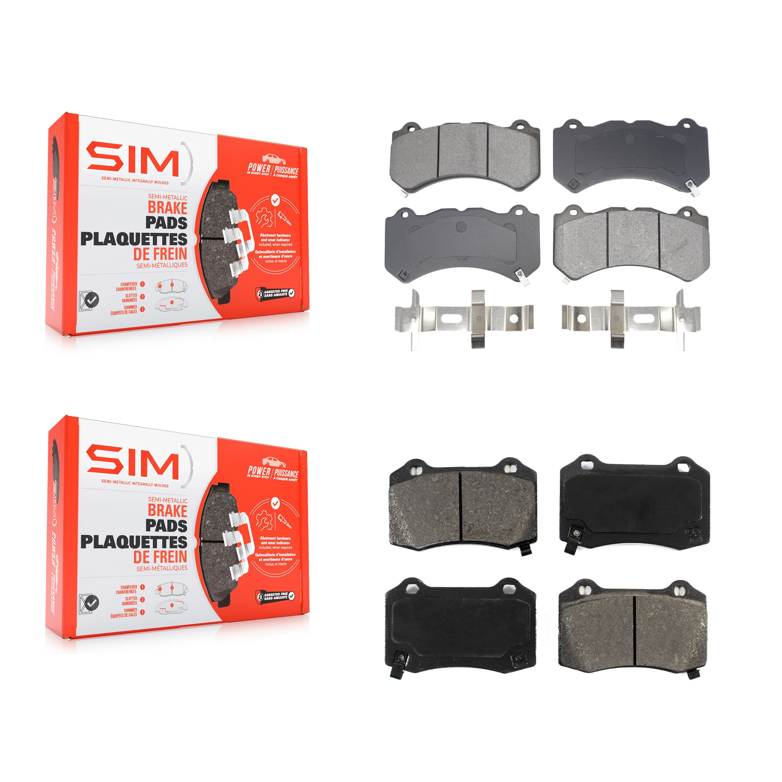 SIM - KSM-100584 - Front and Rear Disc Brake Pad Kits image 1