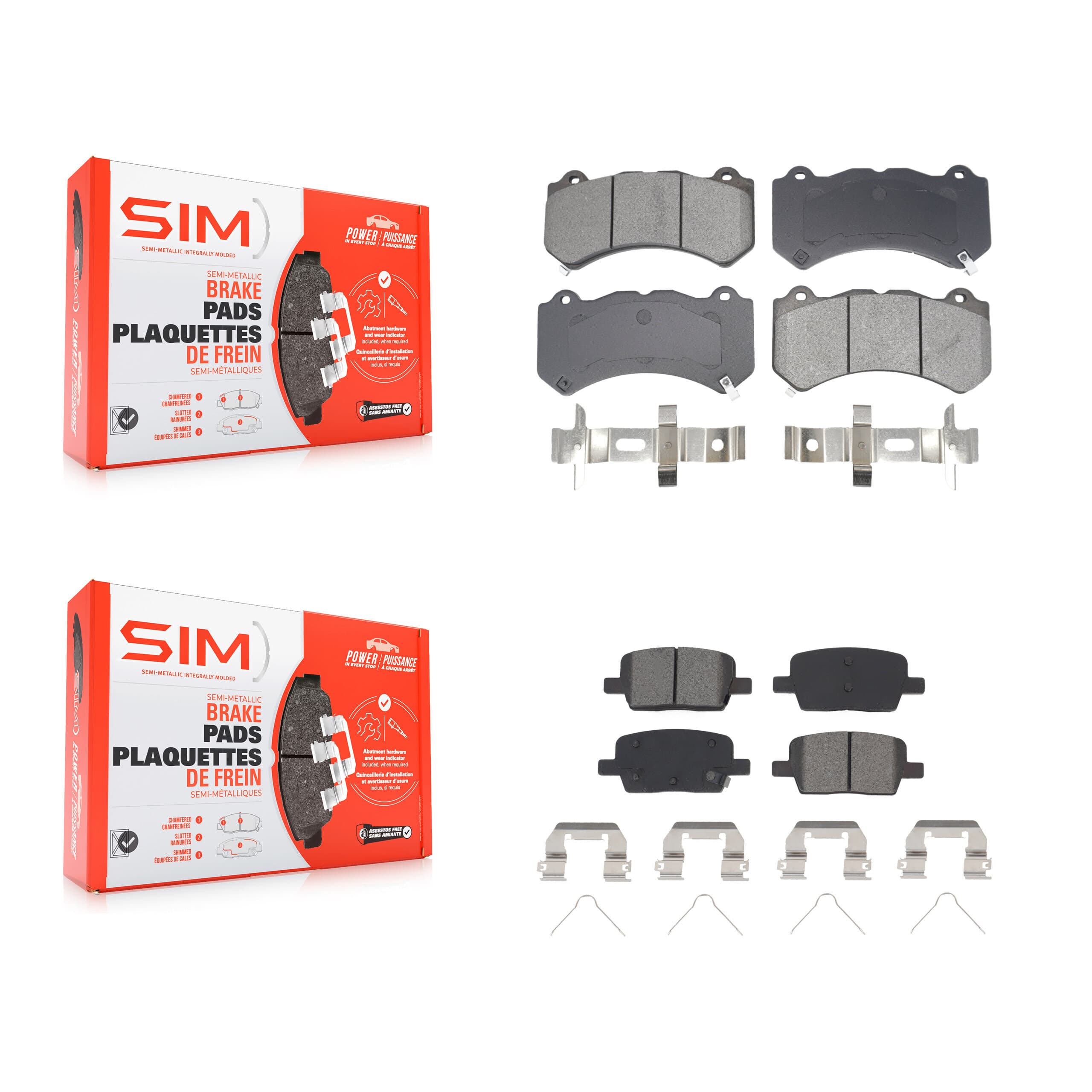 SIM - KSM-100586 - Front and Rear Disc Brake Pad Kits image 1