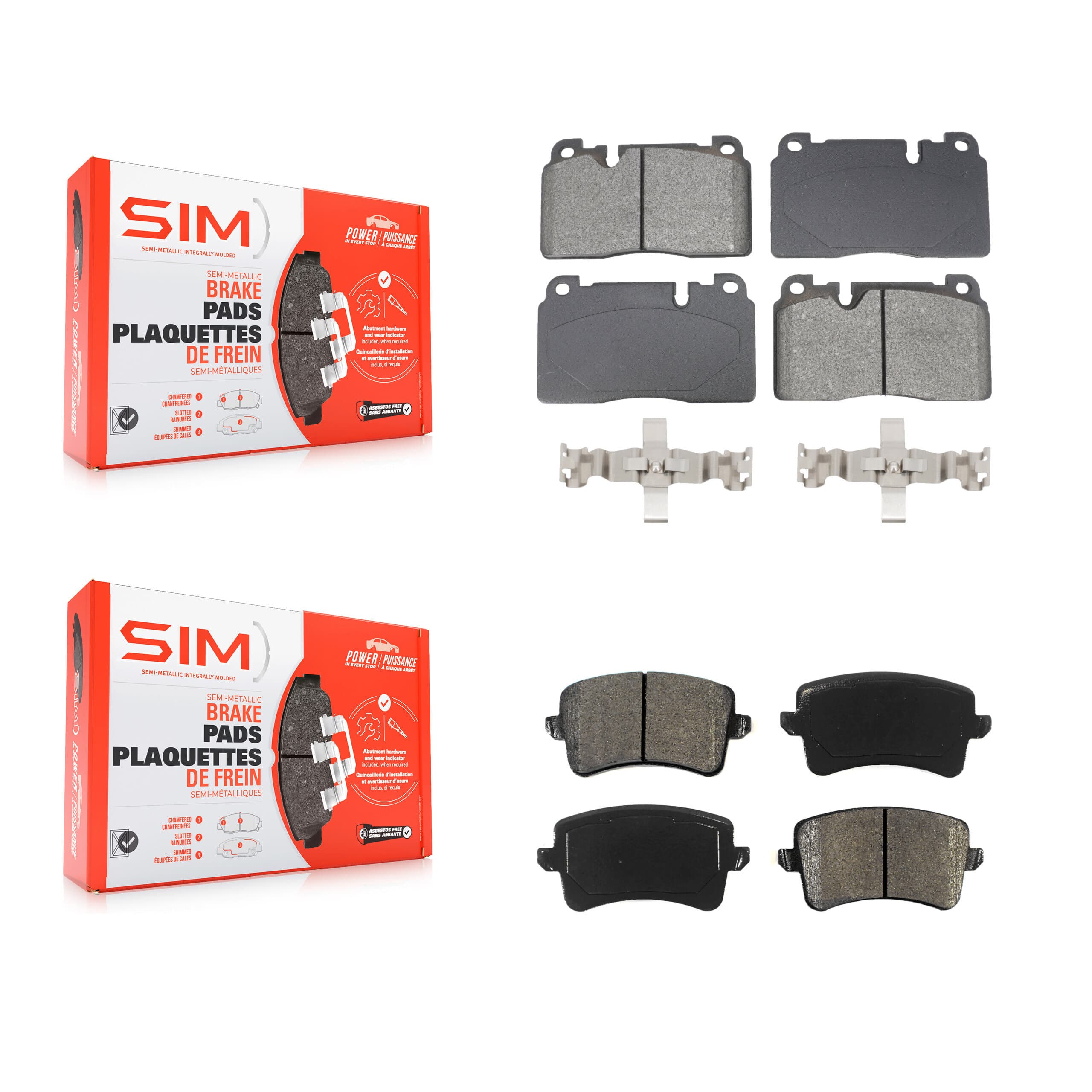 SIM - KSM-100589 - Front and Rear Disc Brake Pad Kits image 1