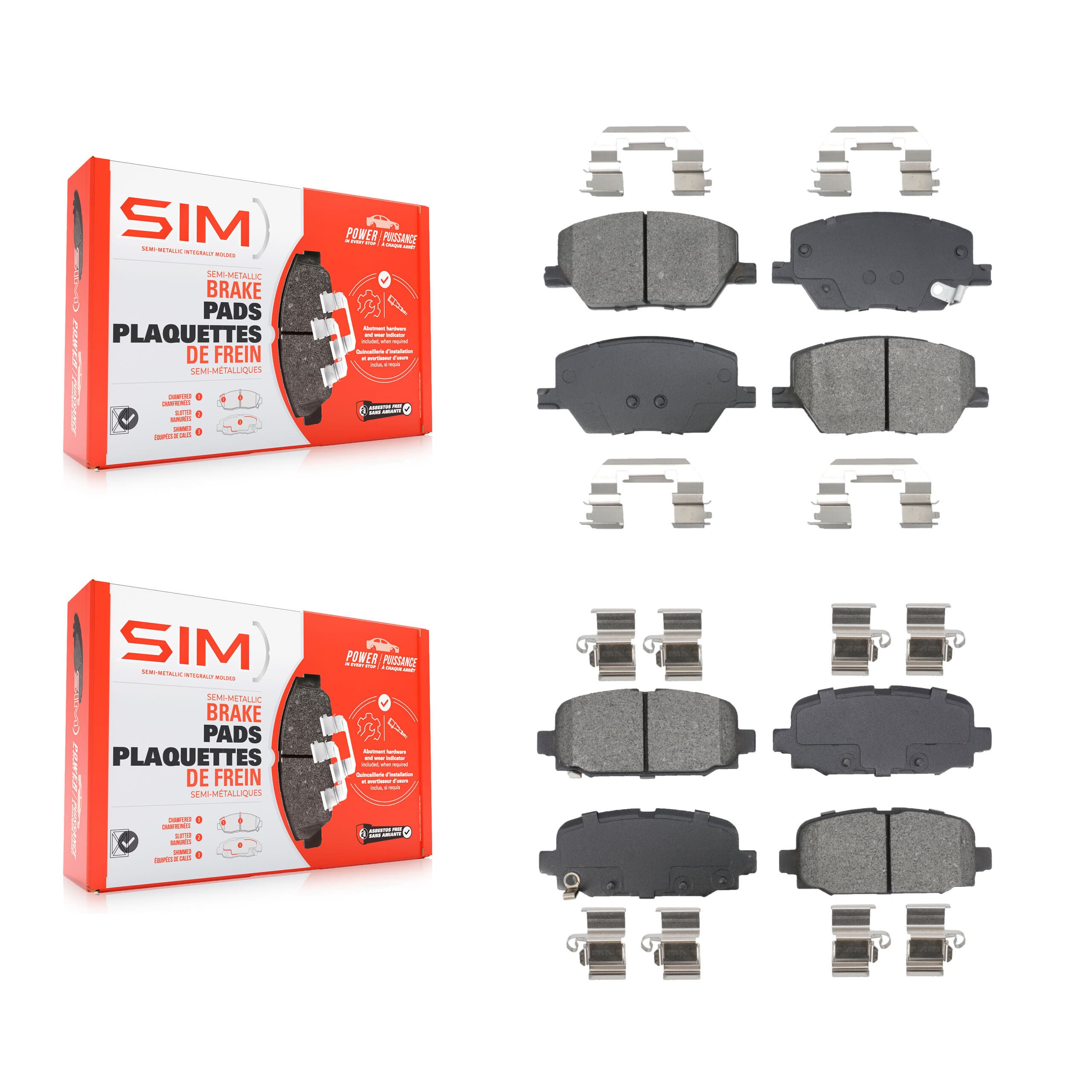 SIM - KSM-100594 - Front and Rear Disc Brake Pad Kits image 1