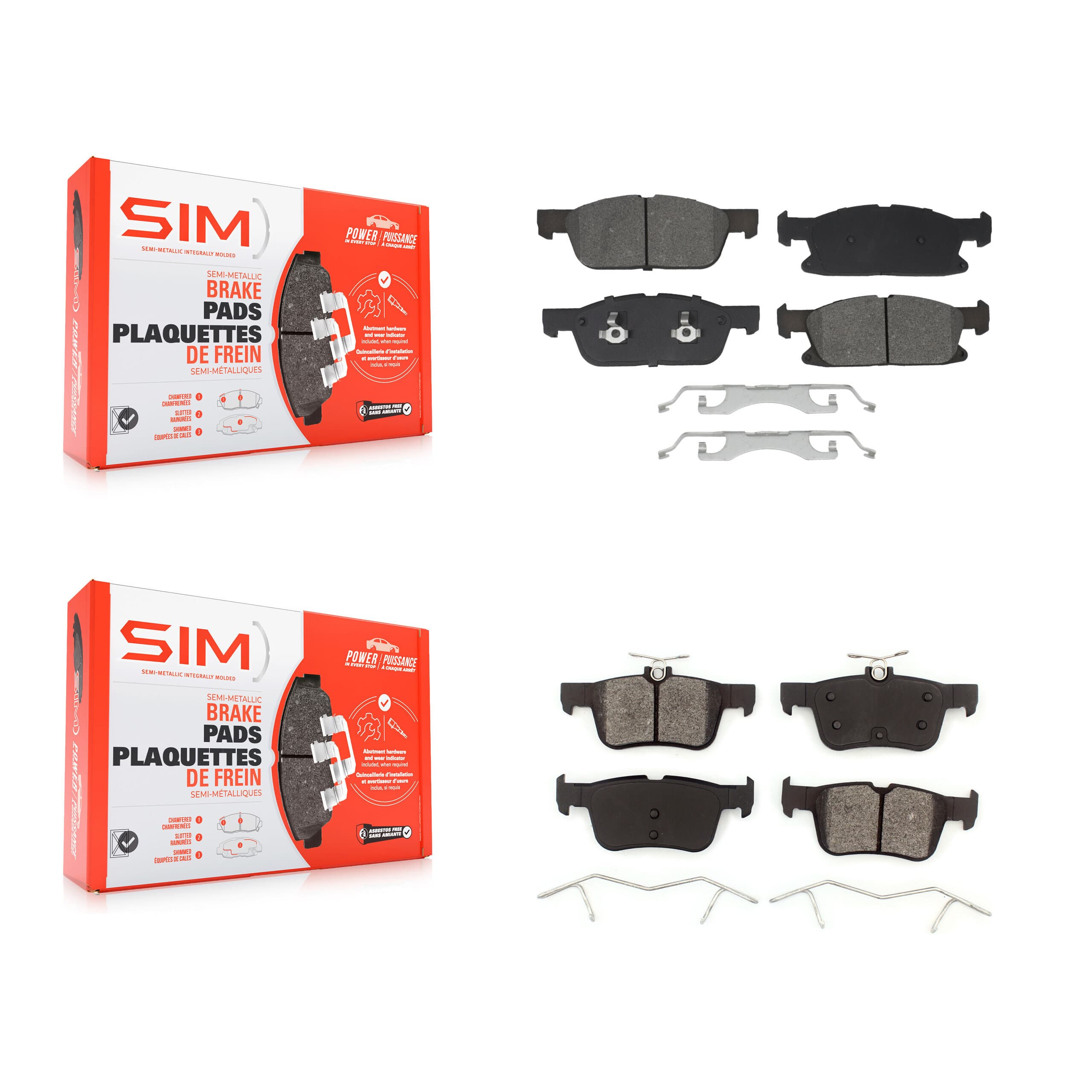 SIM - KSM-100595 - Front and Rear Disc Brake Pad Kits image 1