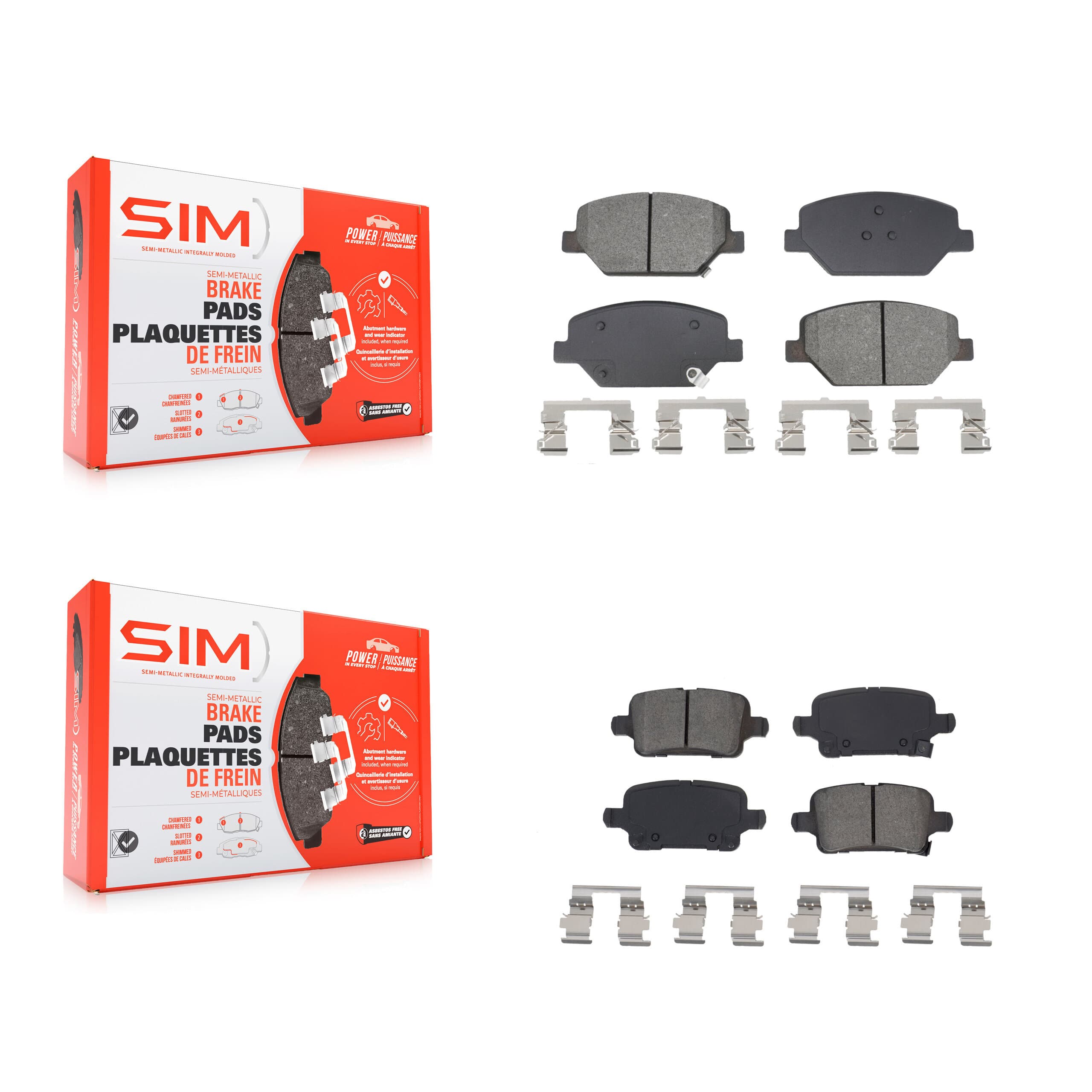 SIM - KSM-100596 - Front and Rear Disc Brake Pad Kits image 1