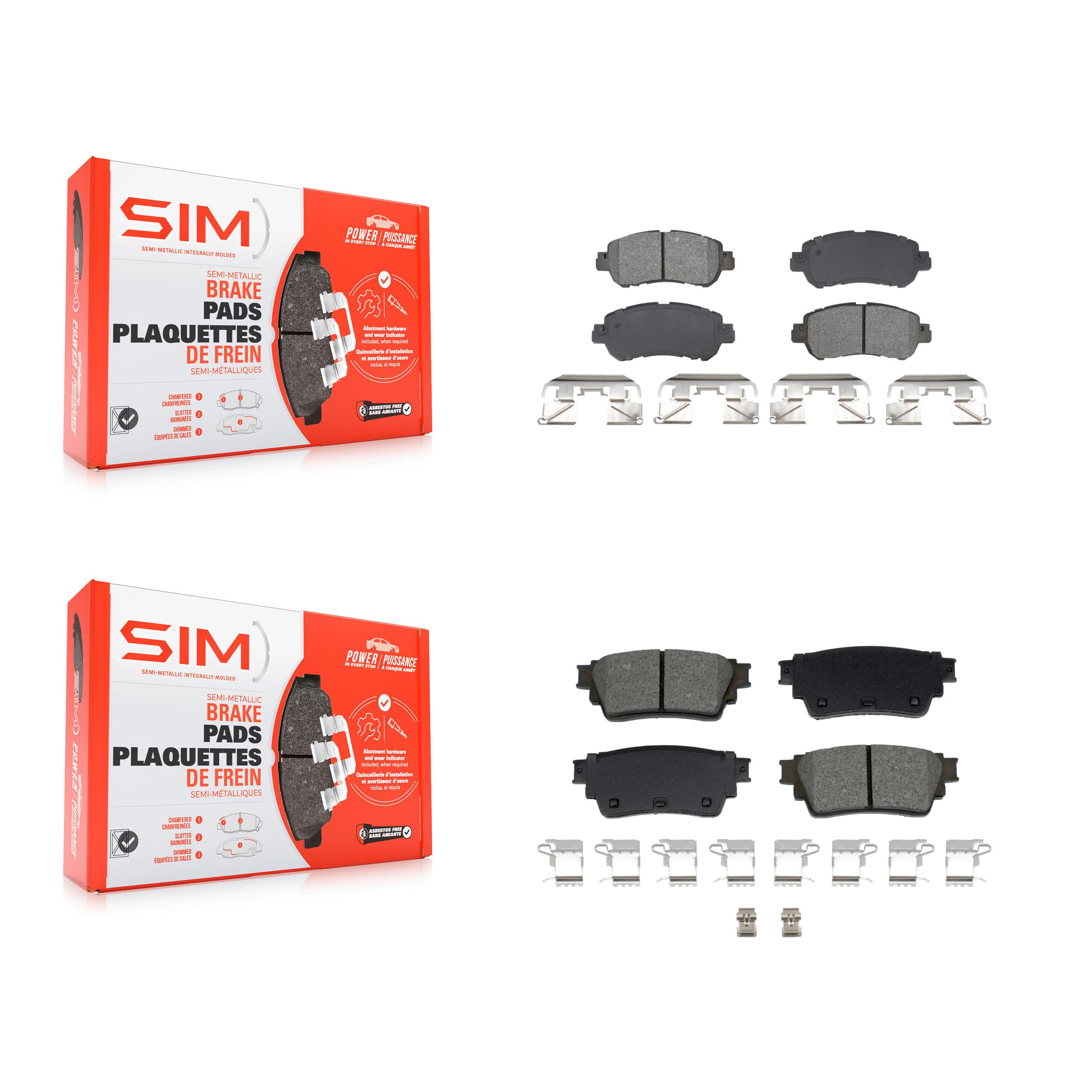 SIM - KSM-100601 - Front and Rear Disc Brake Pad Kits image 1