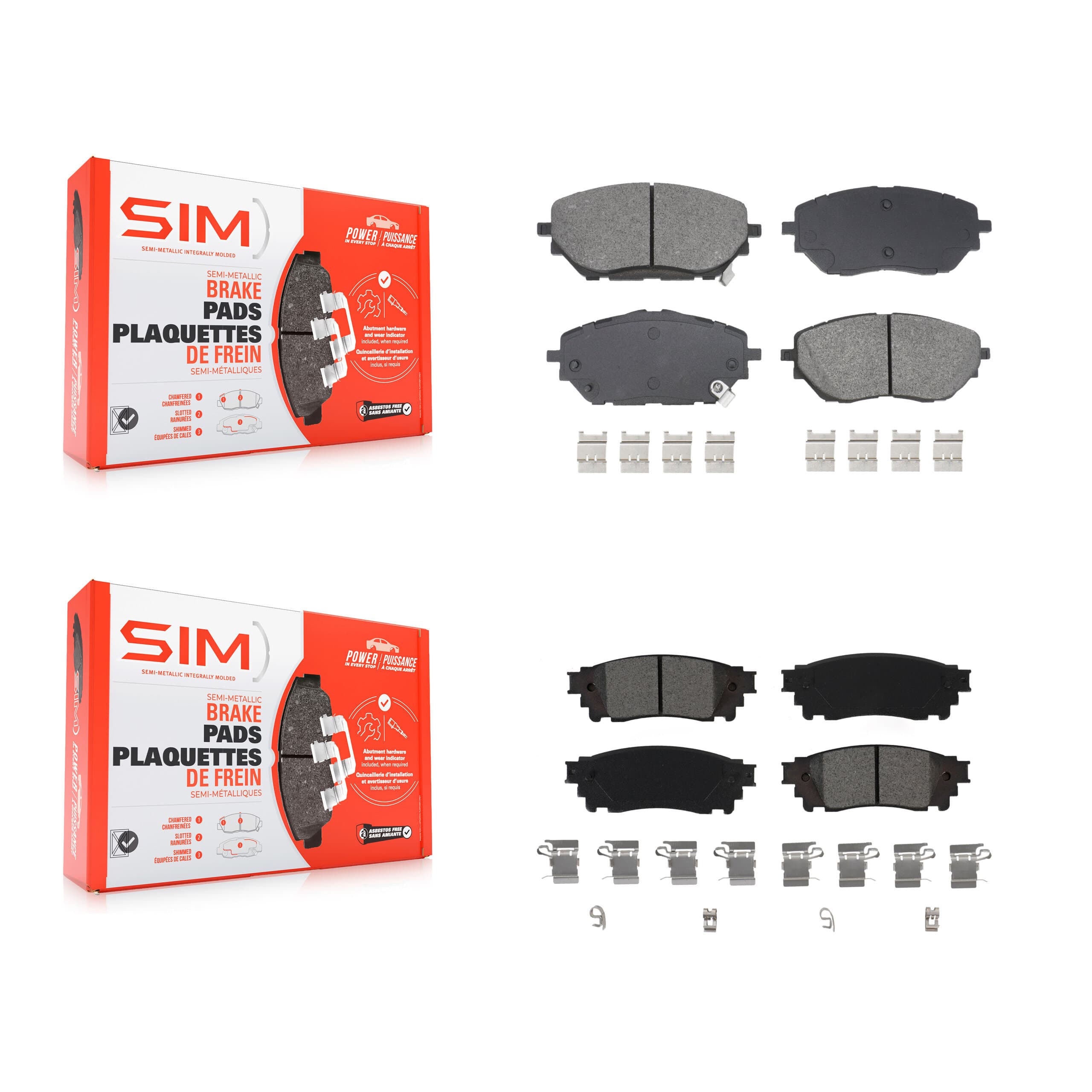SIM - KSM-100605 - Front and Rear Disc Brake Pad Kits image 1