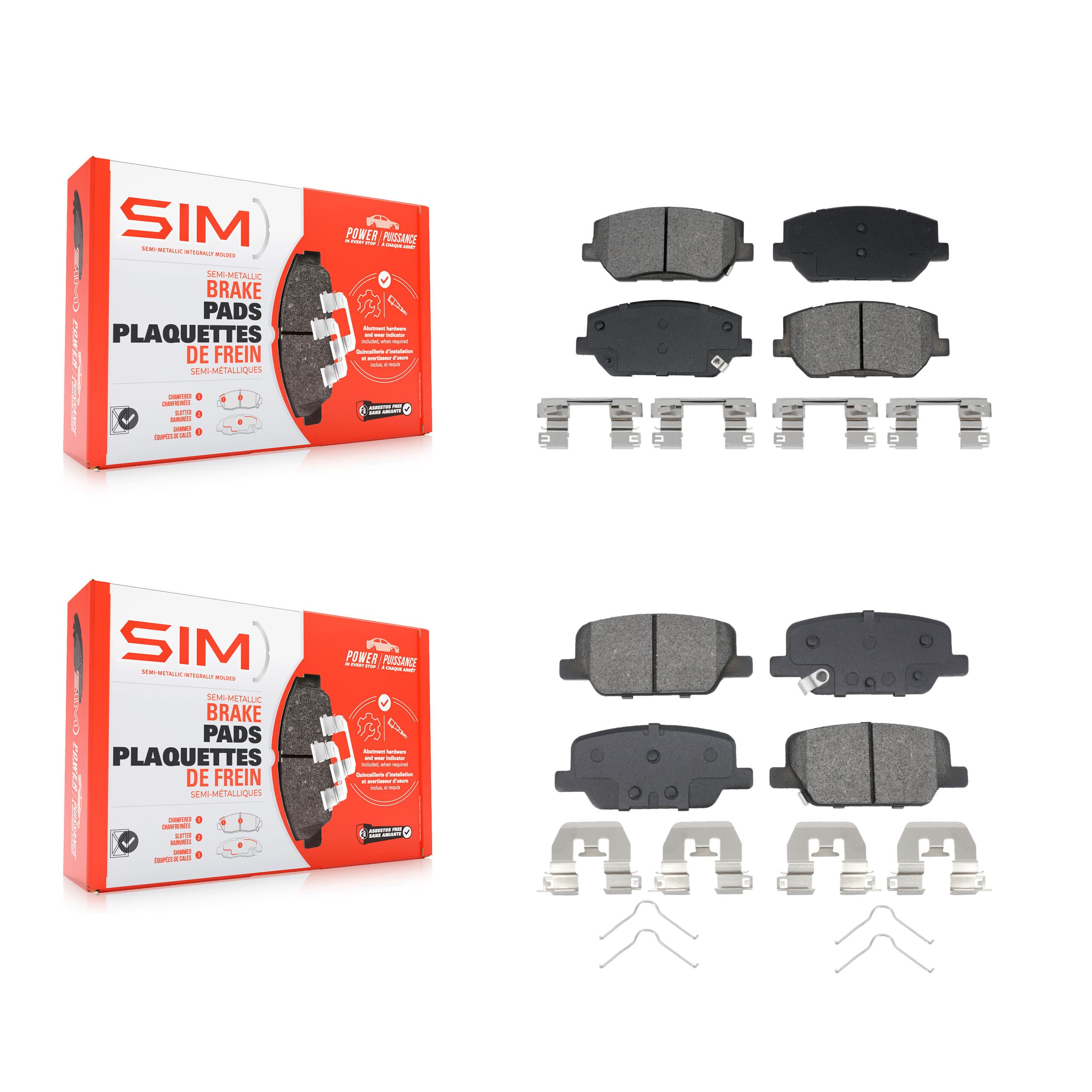 SIM - KSM-100619 - Front and Rear Disc Brake Pad Kits image 1