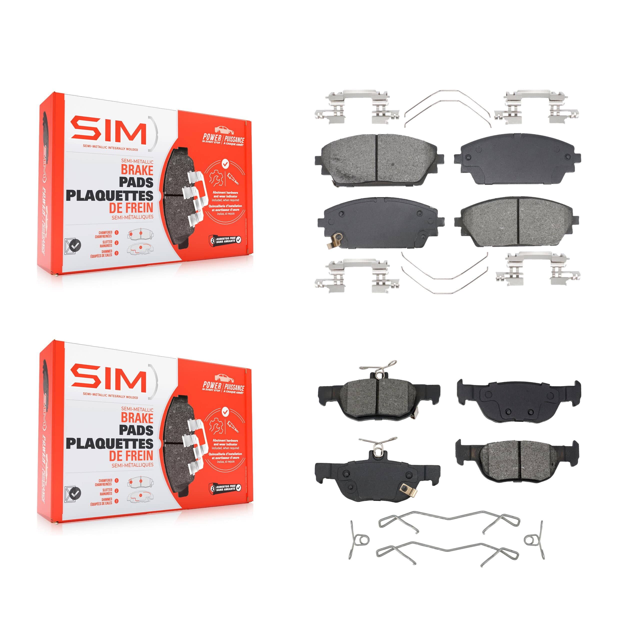 SIM - KSM-100620 - Front and Rear Disc Brake Pad Kits image 1