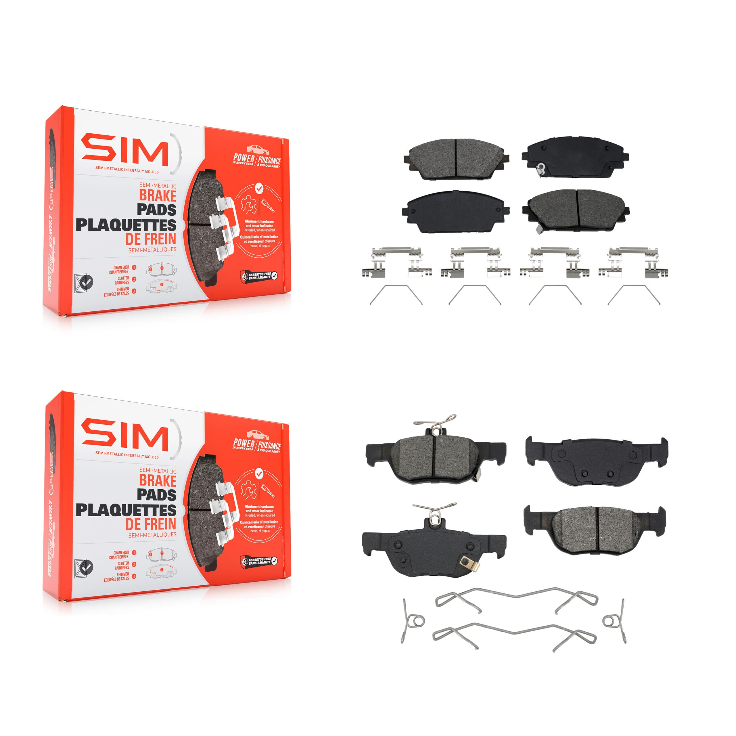 SIM - KSM-100622 - Front and Rear Disc Brake Pad Kits image 1