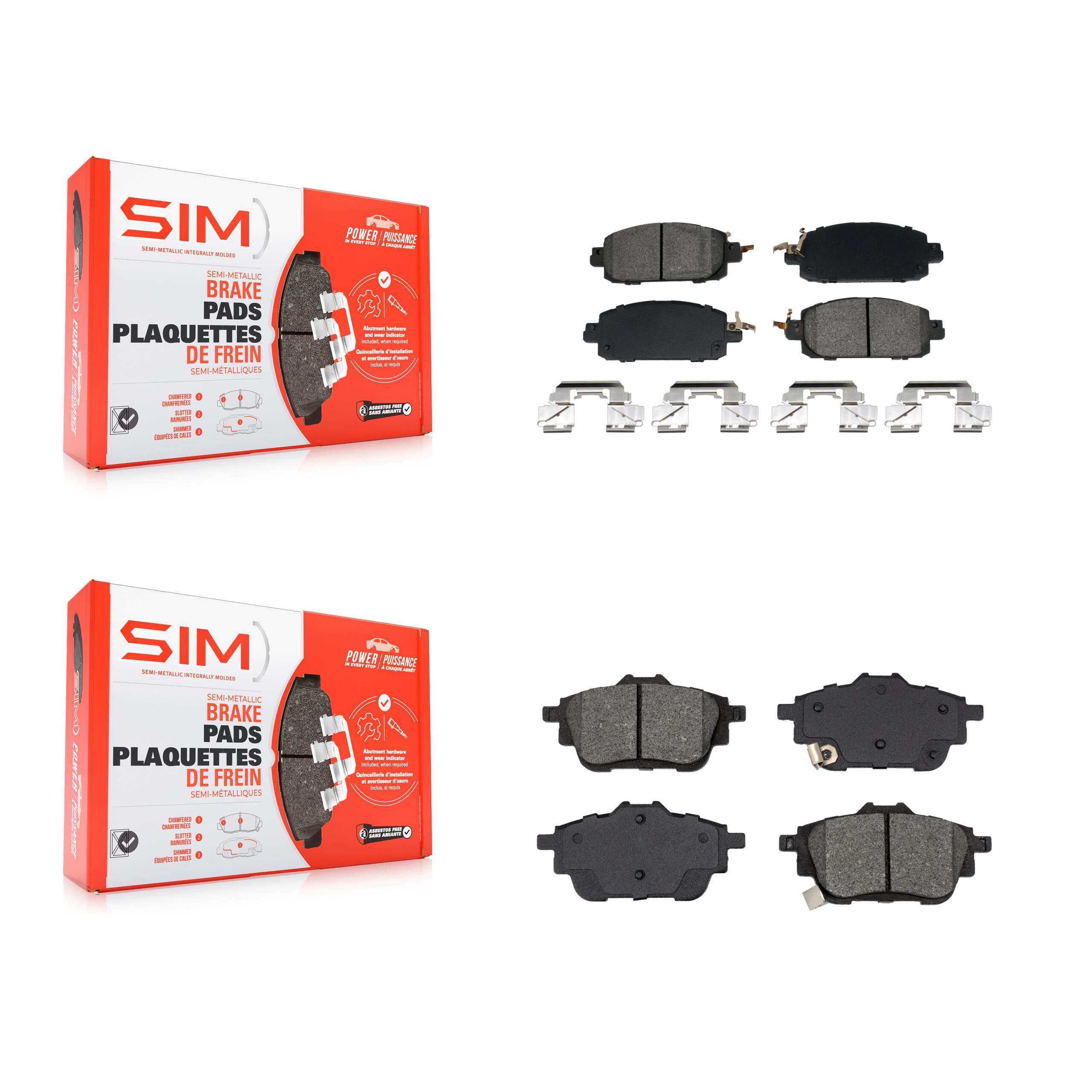 SIM - KSM-100624 - Front and Rear Disc Brake Pad Kits image 1