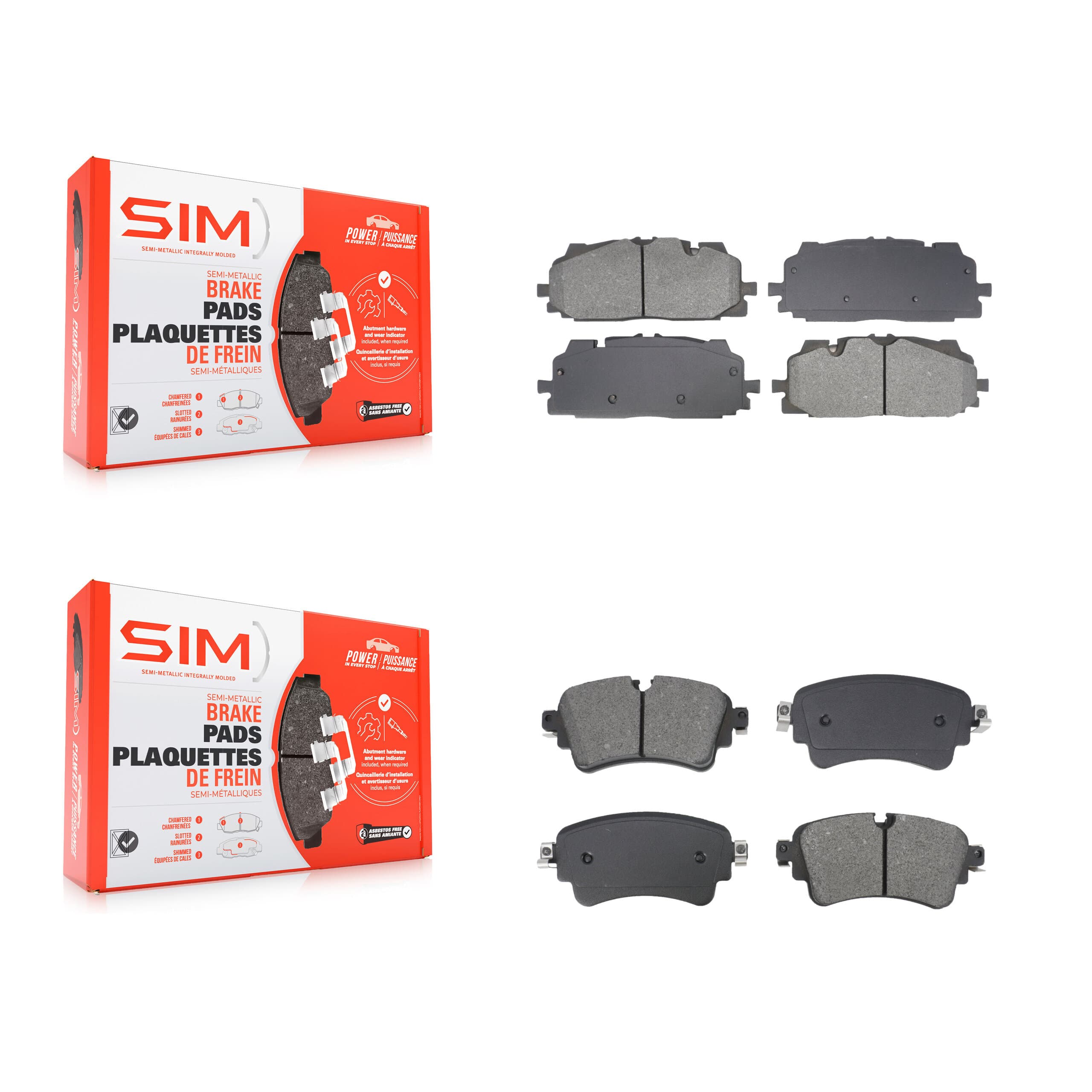 SIM - KSM-100651 - Front and Rear Disc Brake Pad Kits image 1
