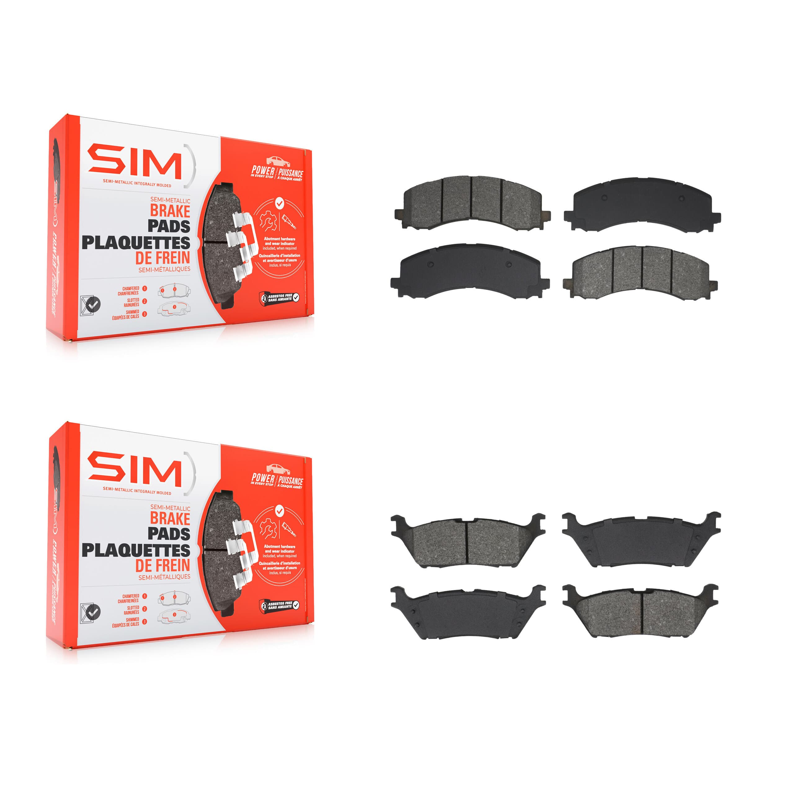 SIM - KSM-100671 - Front and Rear Disc Brake Pad Kits image 1