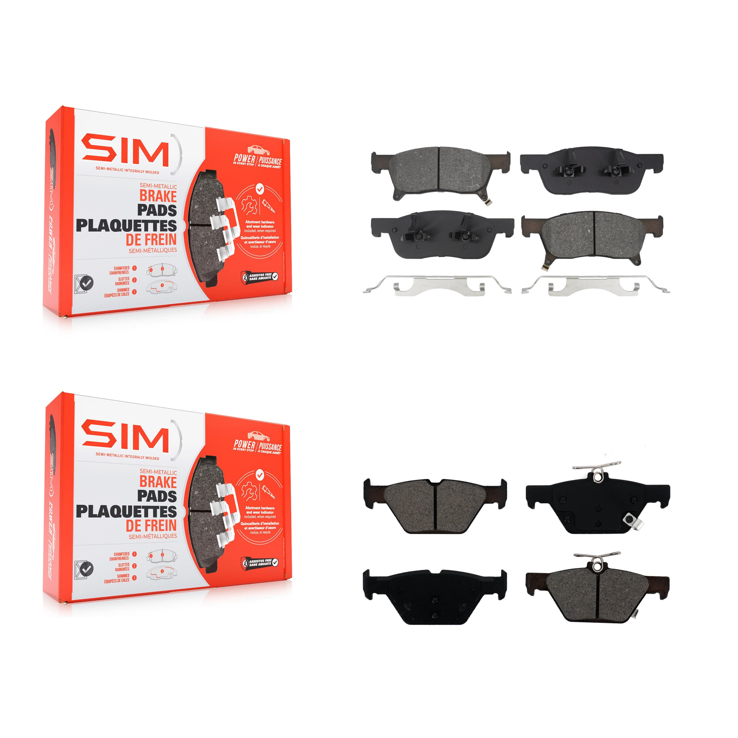 SIM - KSM-100678 - Front and Rear Disc Brake Pad Kits image 1