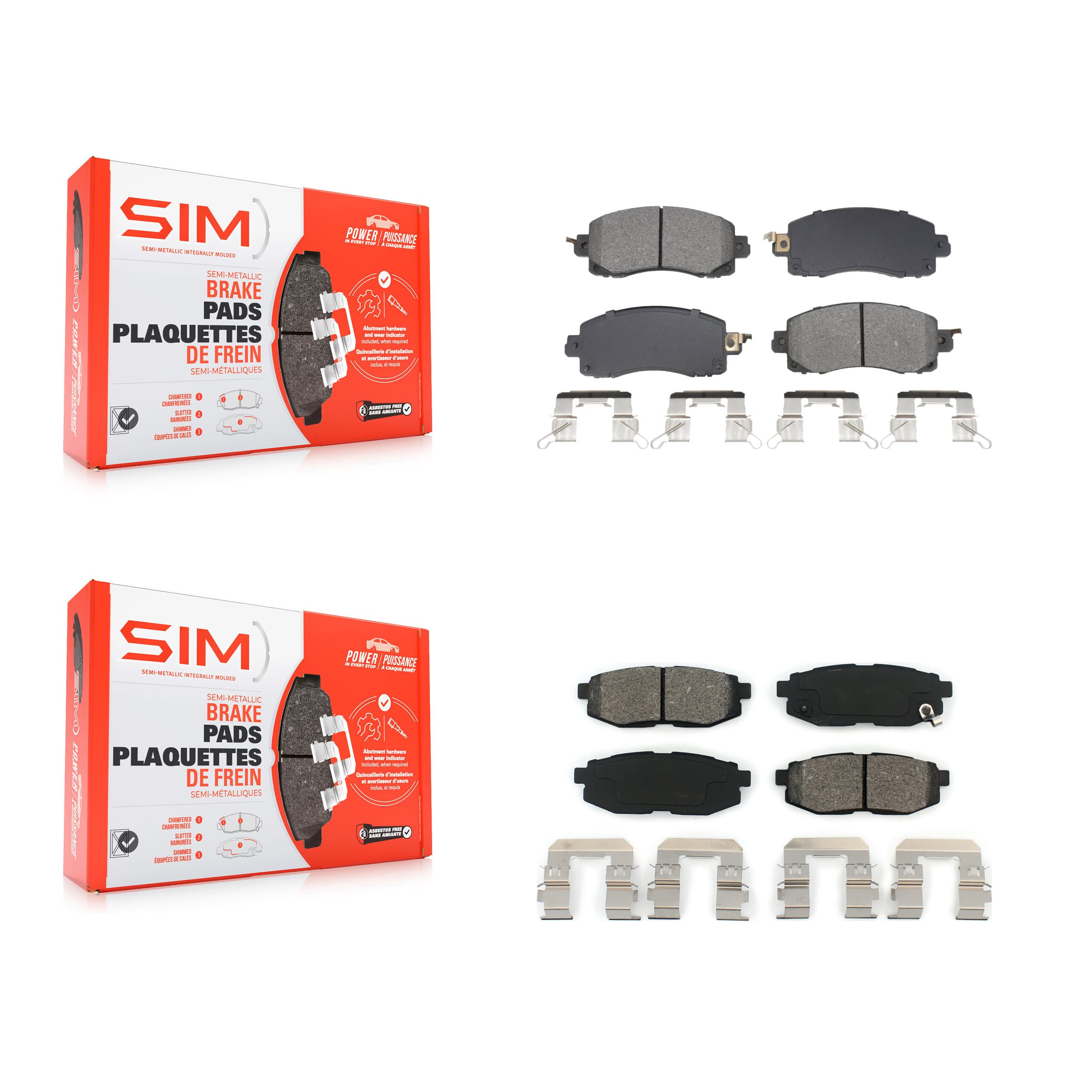 SIM - KSM-100691 - Front and Rear Disc Brake Pad Kits image 1