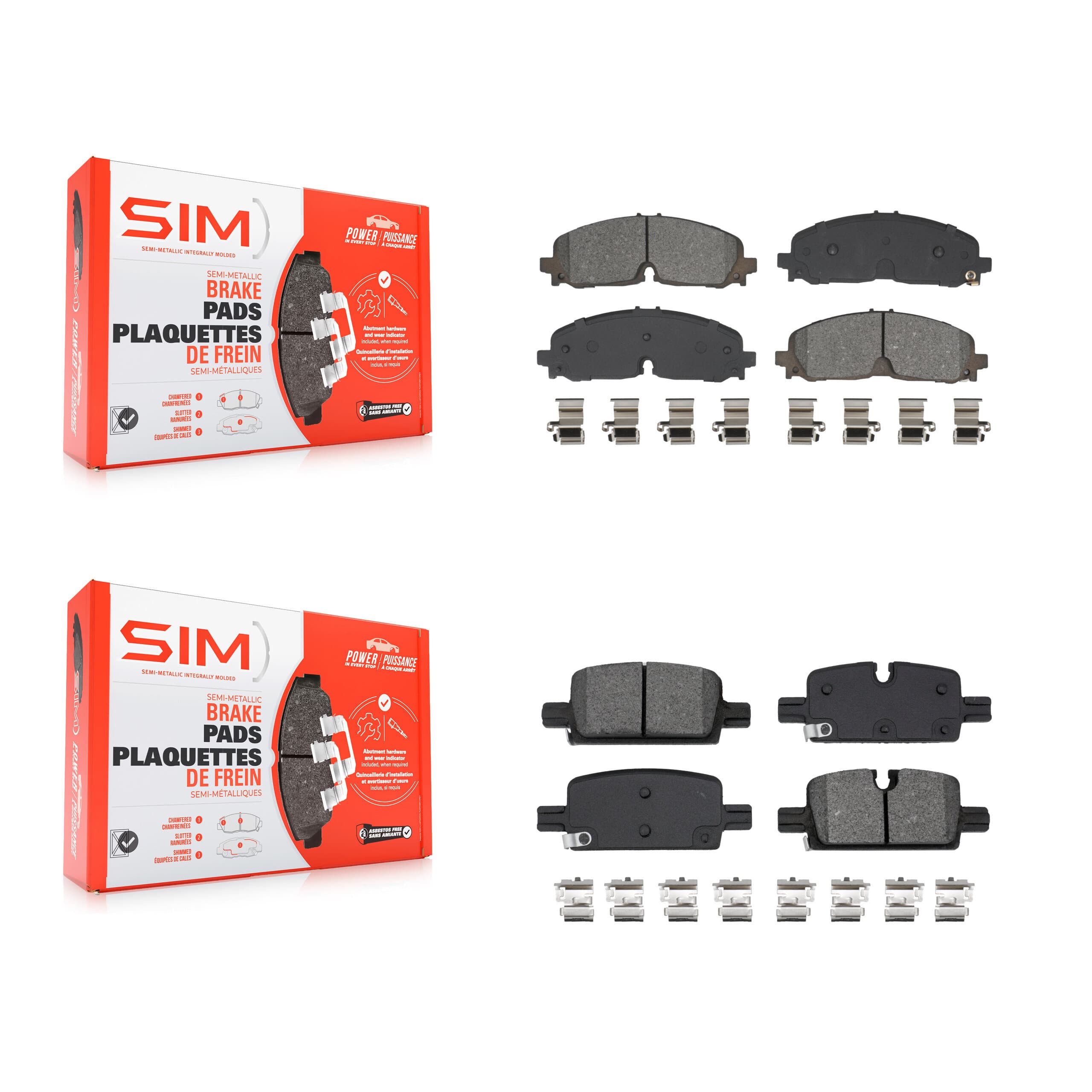 SIM - KSM-100696 - Front and Rear Disc Brake Pad Kits image 1
