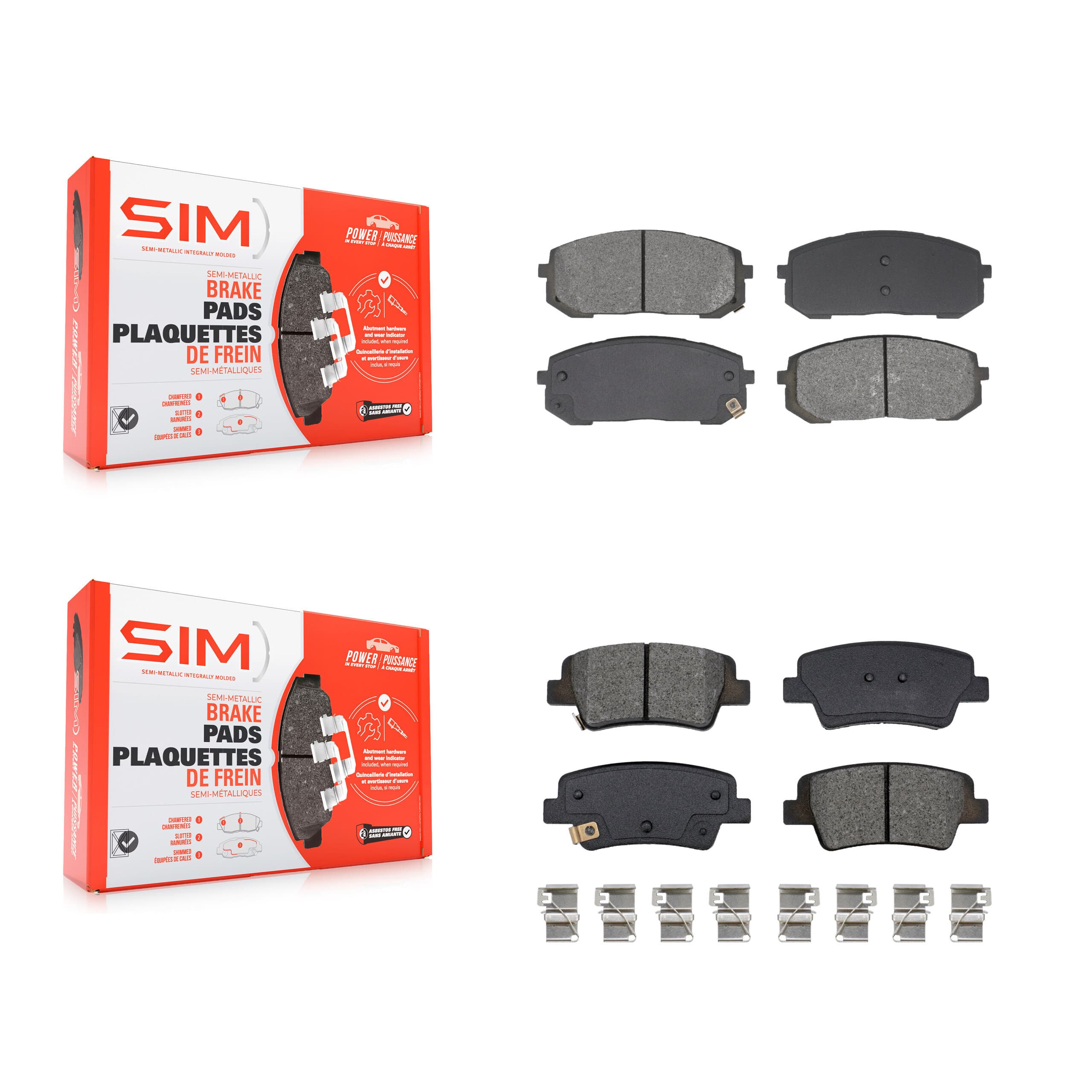 SIM - KSM-100699 - Front and Rear Disc Brake Pad Kits image 1