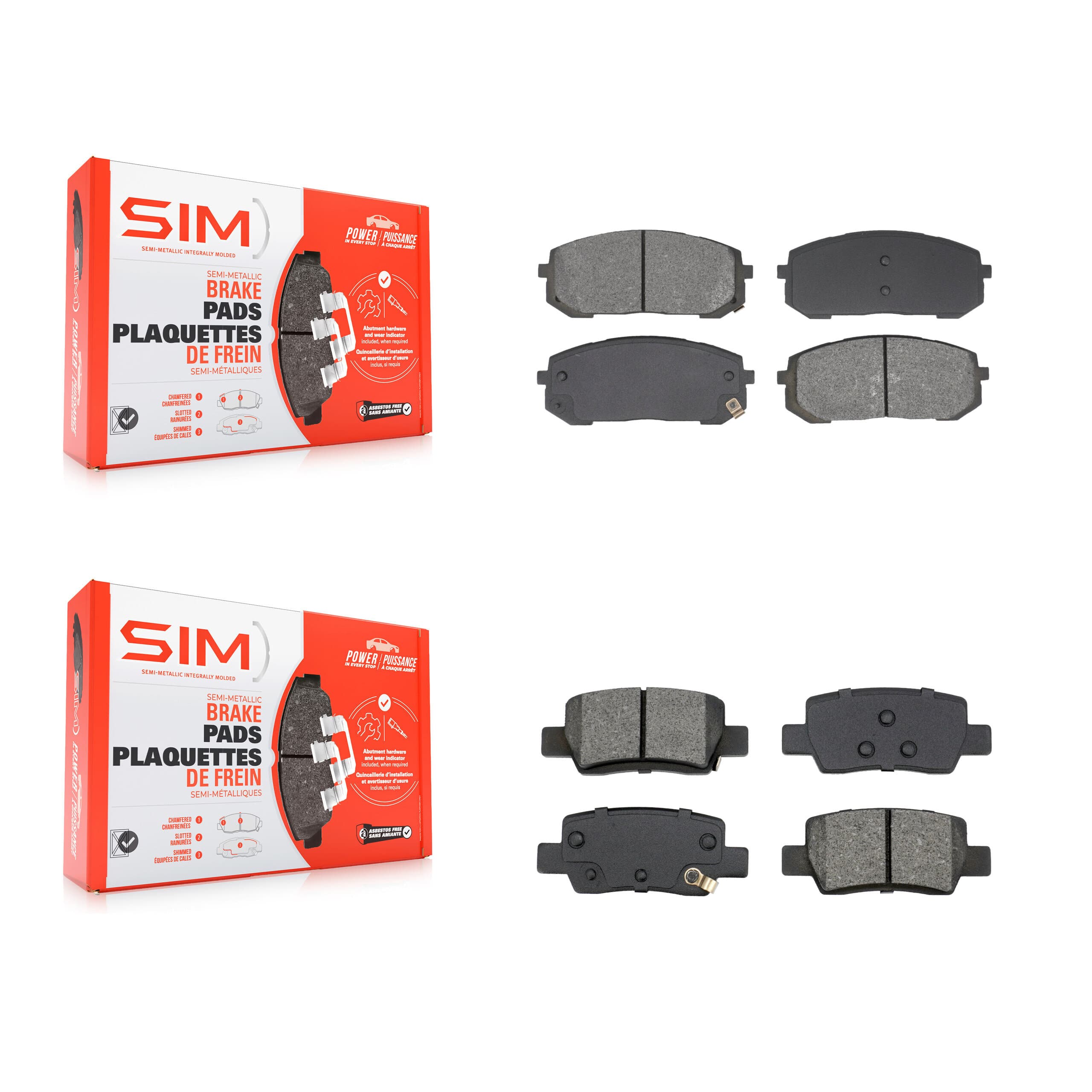 SIM - KSM-100700 - Front and Rear Disc Brake Pad Kits image 1