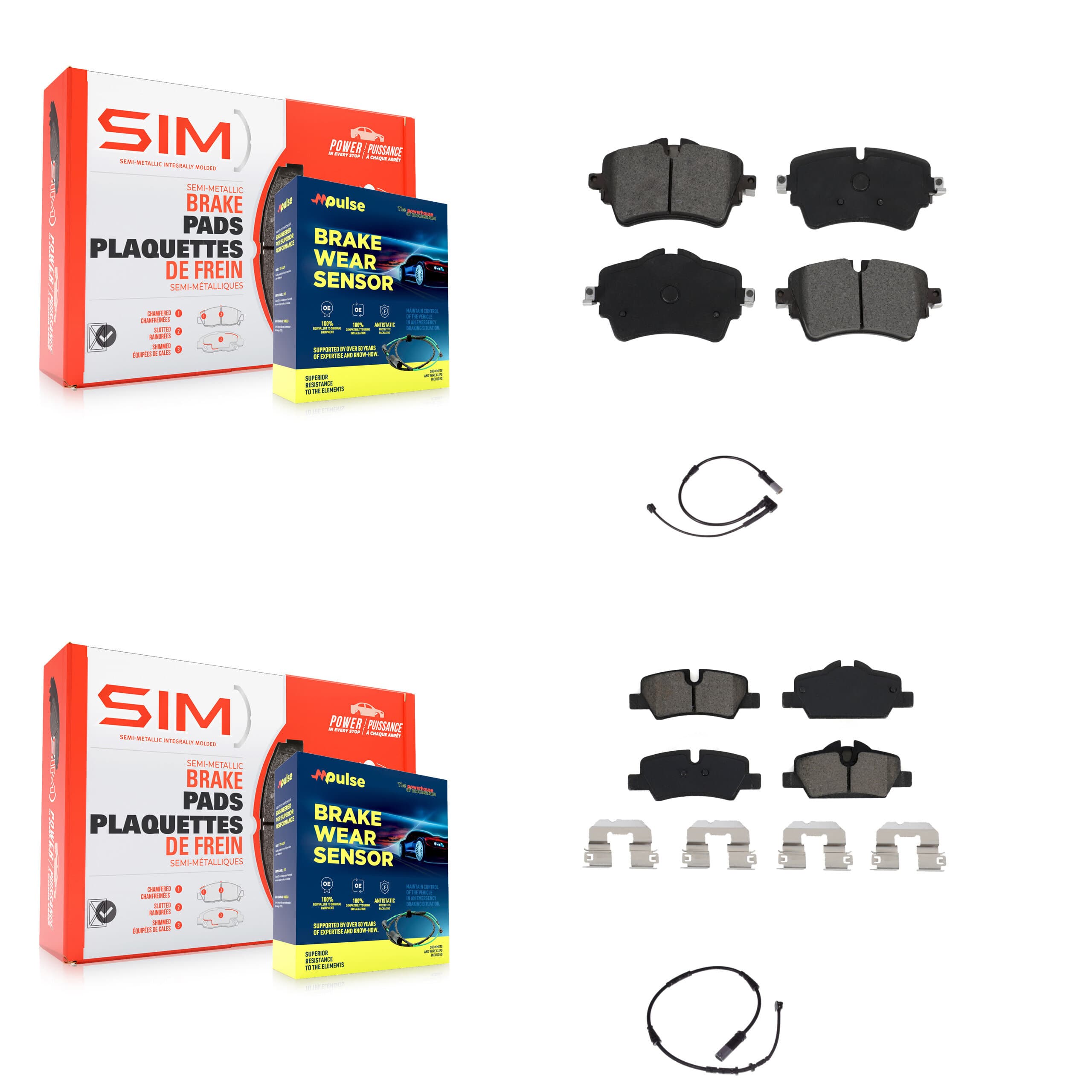 SIM - KSW-100002 - Front and Rear Disc Brake Pad Kits image 1