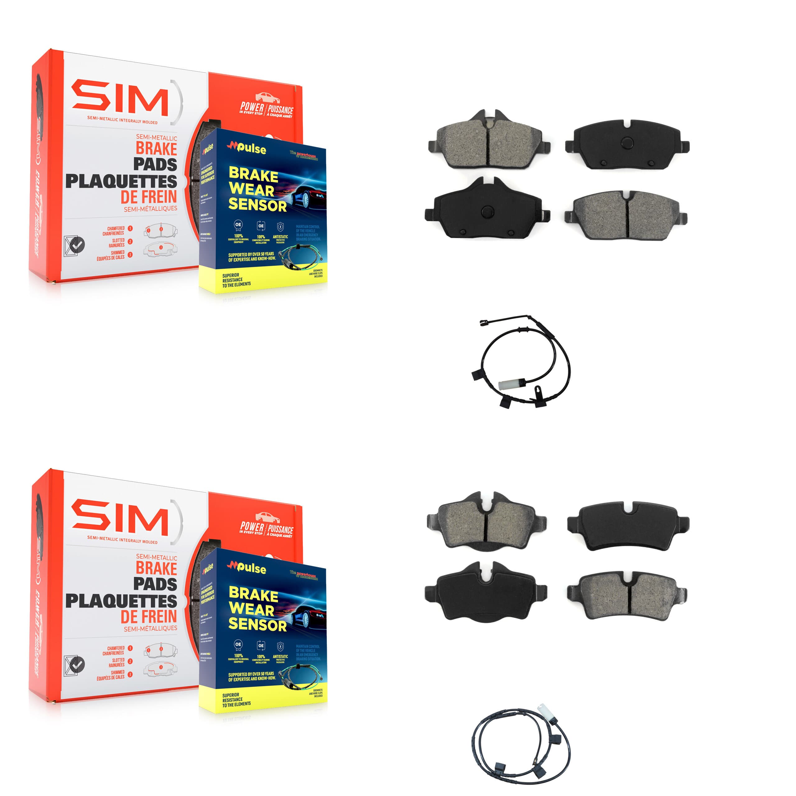 SIM - KSW-100005 - Front and Rear Disc Brake Pad Kits image 1