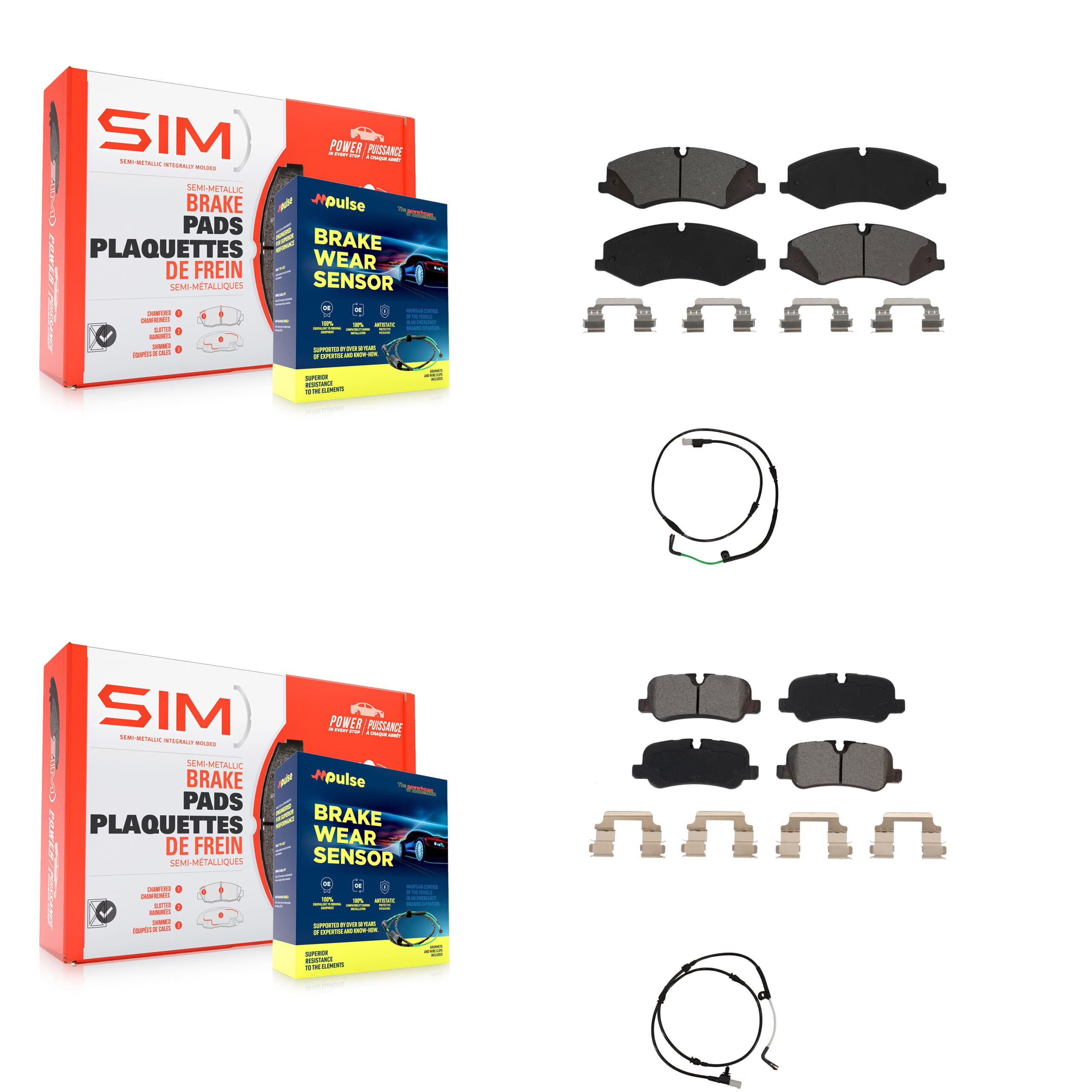 SIM - KSW-100007 - Front and Rear Disc Brake Pad Kits image 1