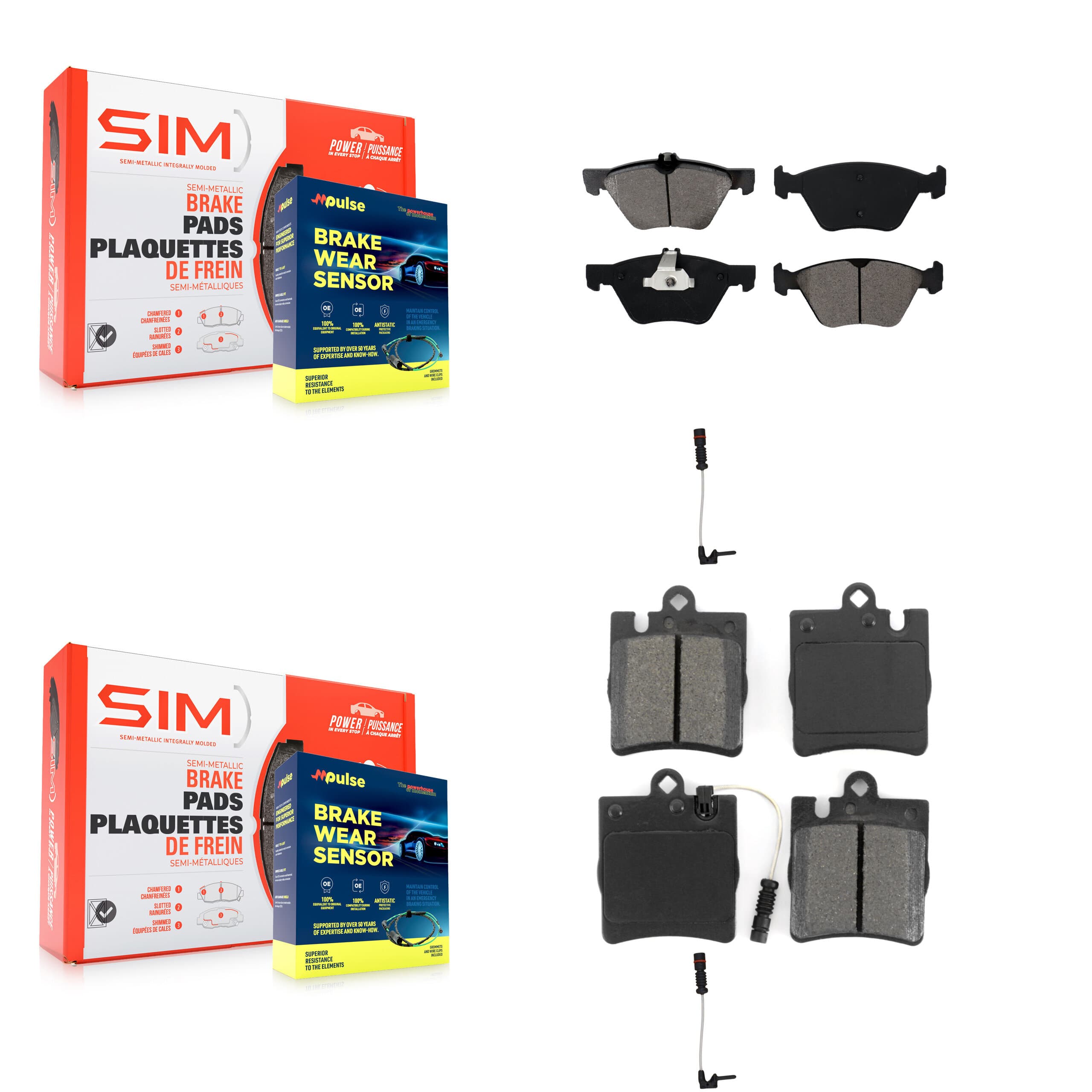 SIM - KSW-100020 - Front and Rear Disc Brake Pad Kits image 1