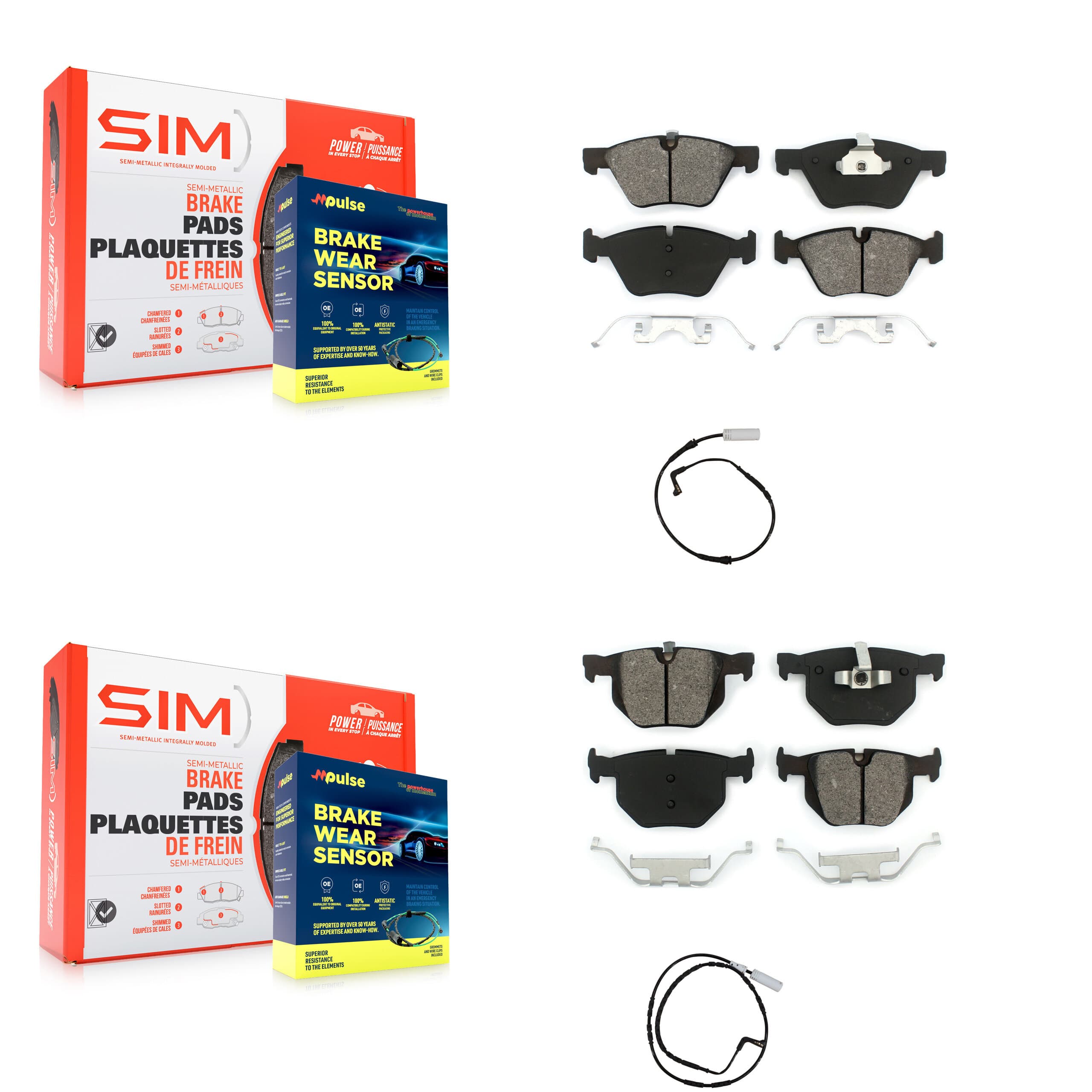 SIM - KSW-100039 - Front and Rear Disc Brake Pad Kits image 1