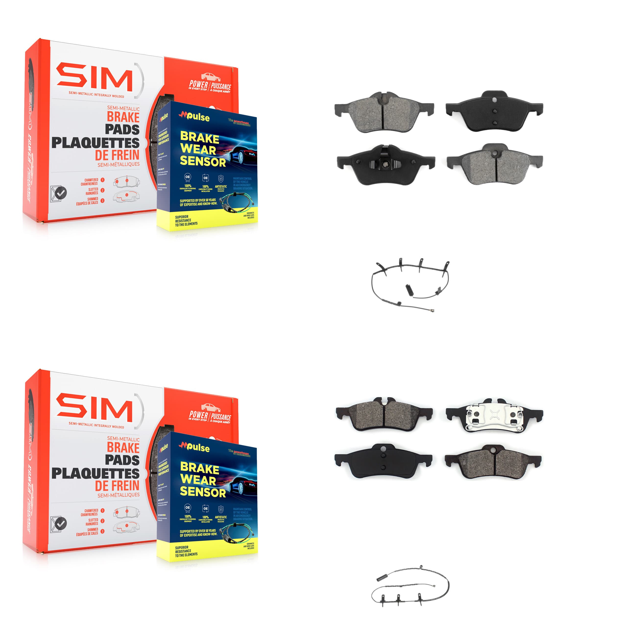 SIM - KSW-100055 - Front and Rear Disc Brake Pad Kits image 1