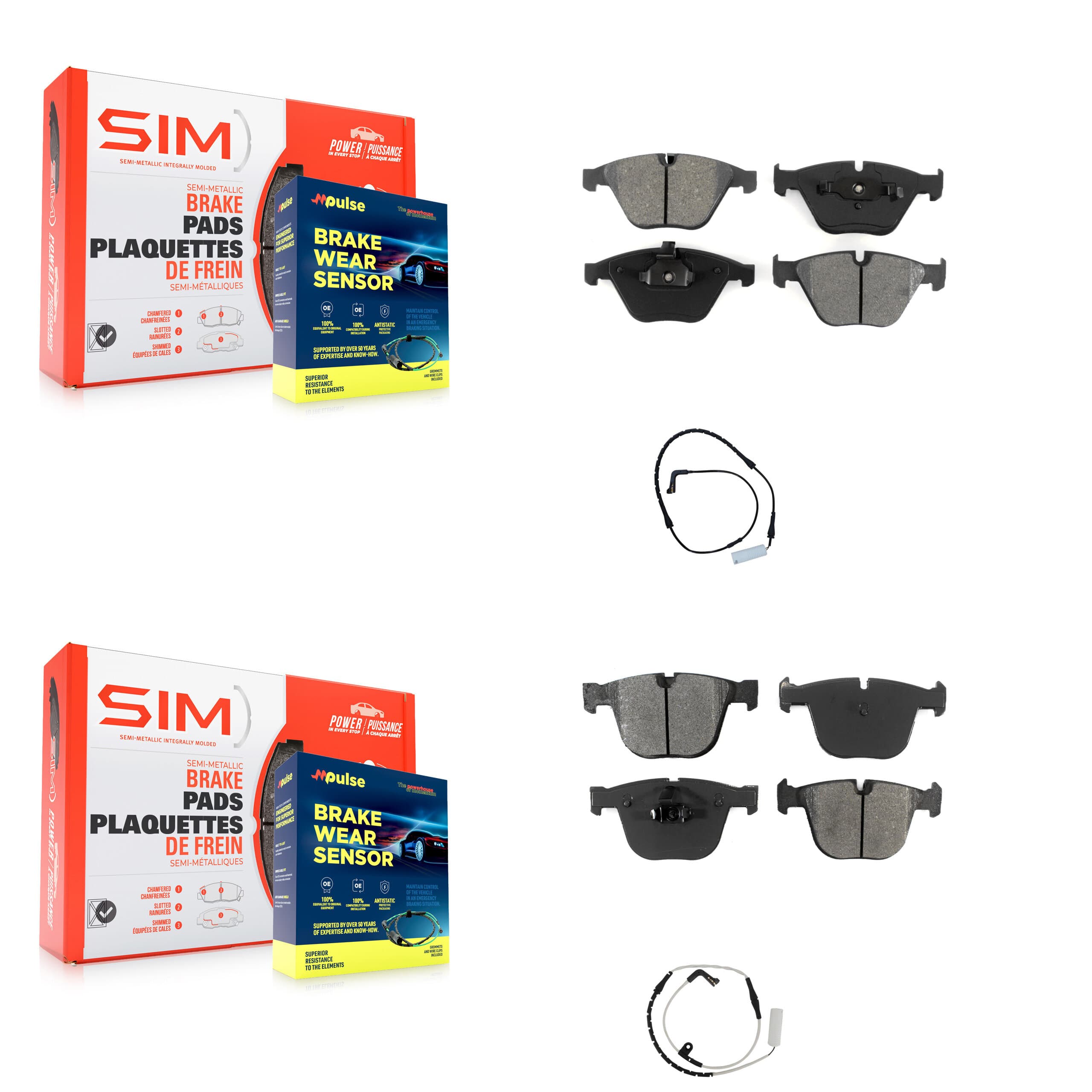 SIM - KSW-100085 - Front and Rear Disc Brake Pad Kits image 1