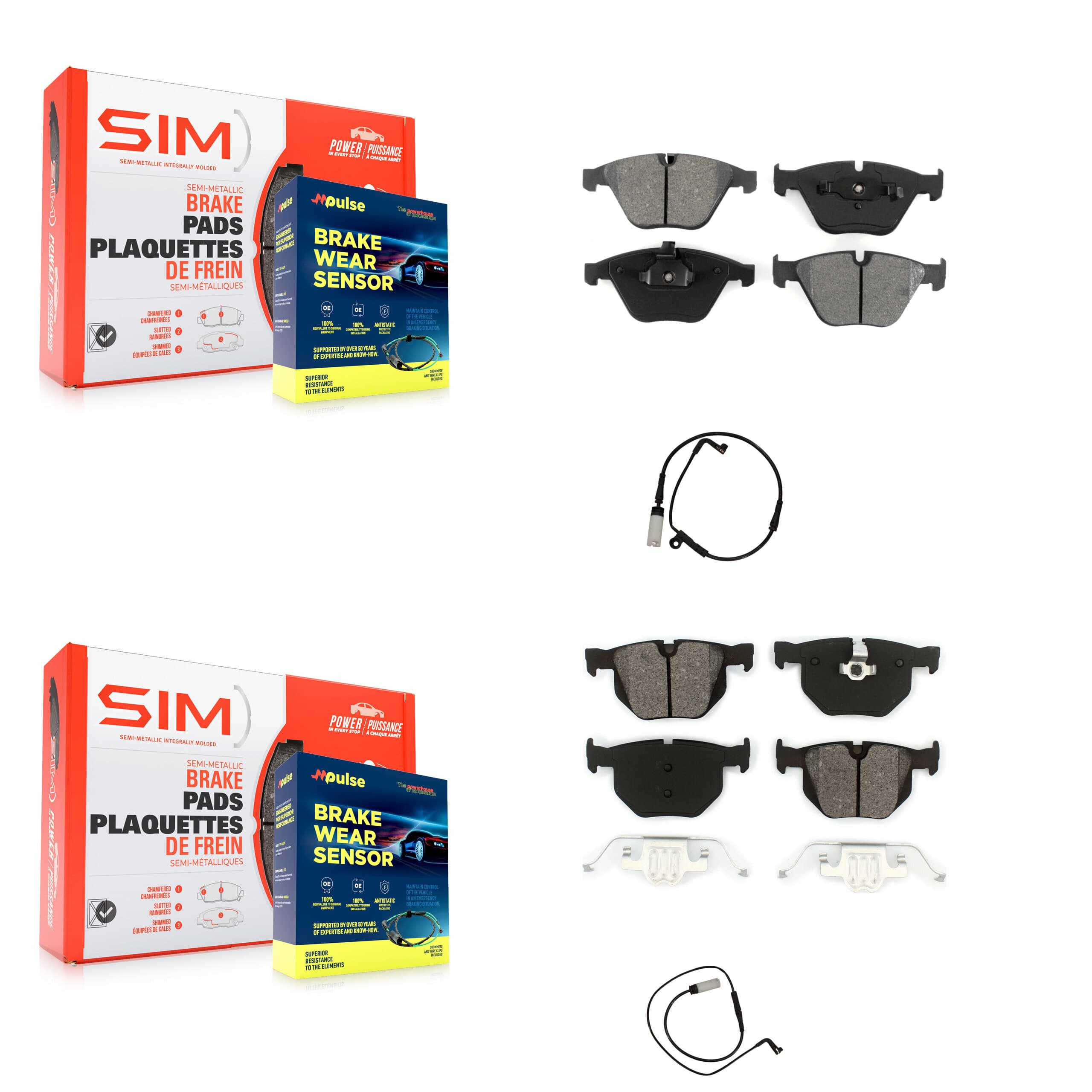 SIM - KSW-100093 - Front and Rear Disc Brake Pad Kits image 1