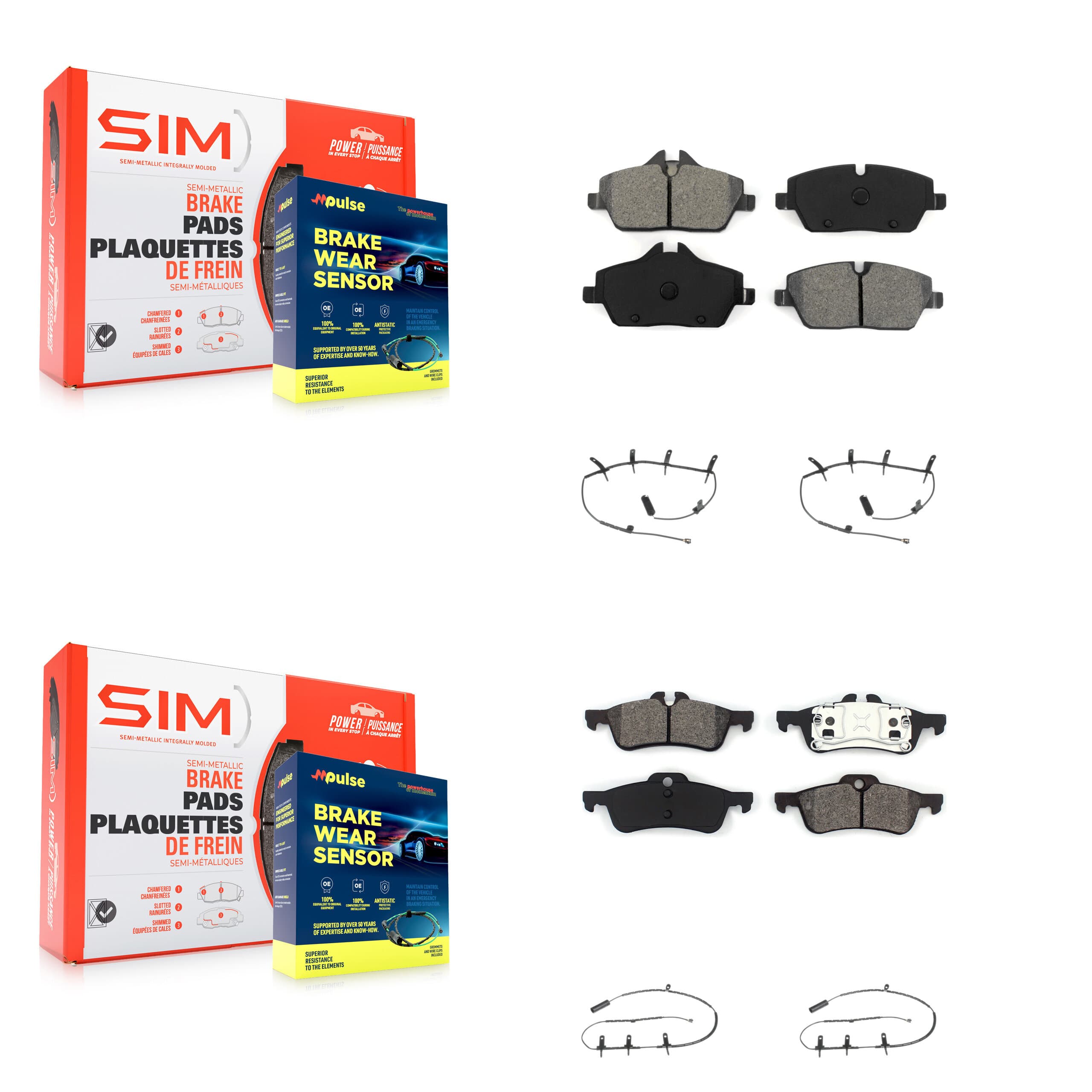 SIM - KSW-100108 - Front and Rear Disc Brake Pad Kits image 1