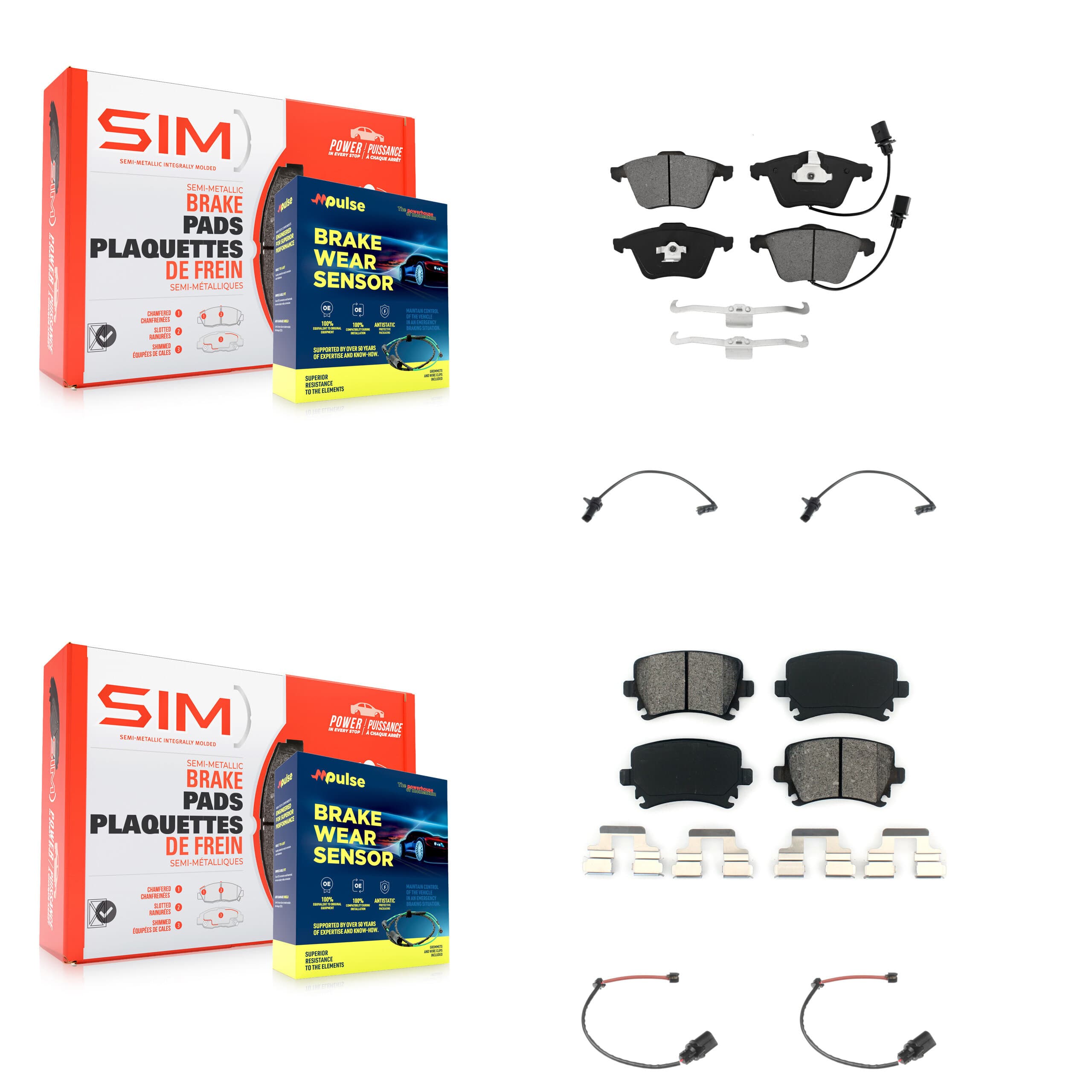 SIM - KSW-100113 - Front and Rear Disc Brake Pad Kits image 1