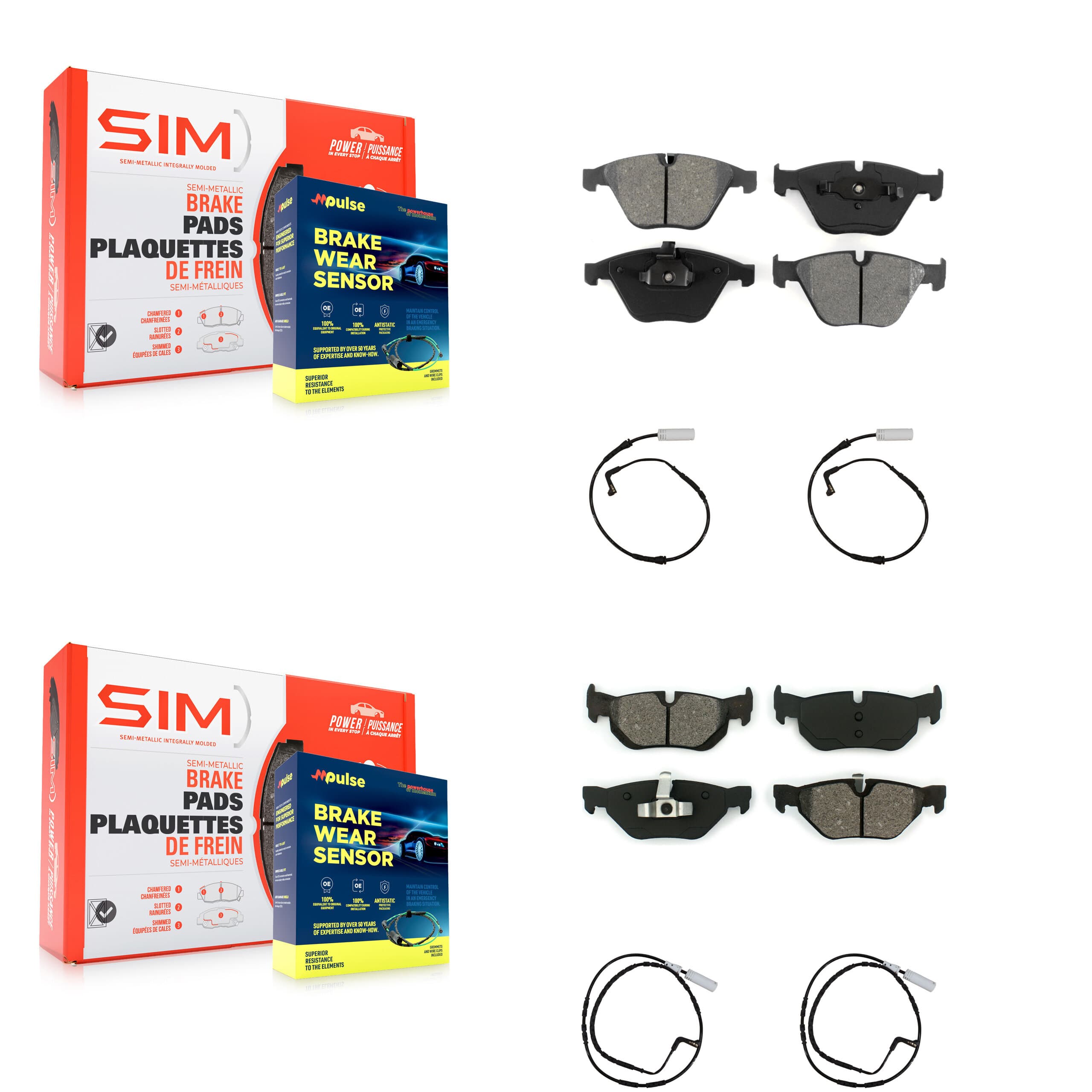 SIM - KSW-100131 - Front and Rear Disc Brake Pad Kits image 1
