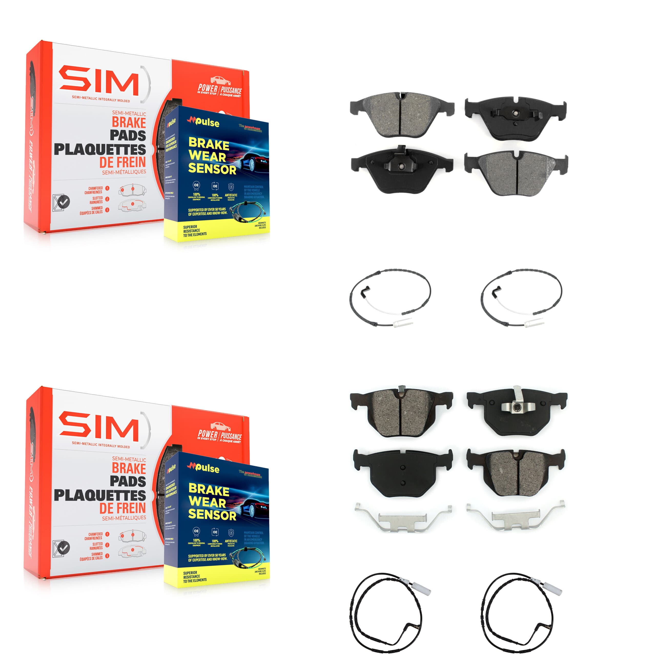 SIM - KSW-100134 - Front and Rear Disc Brake Pad Kits image 1