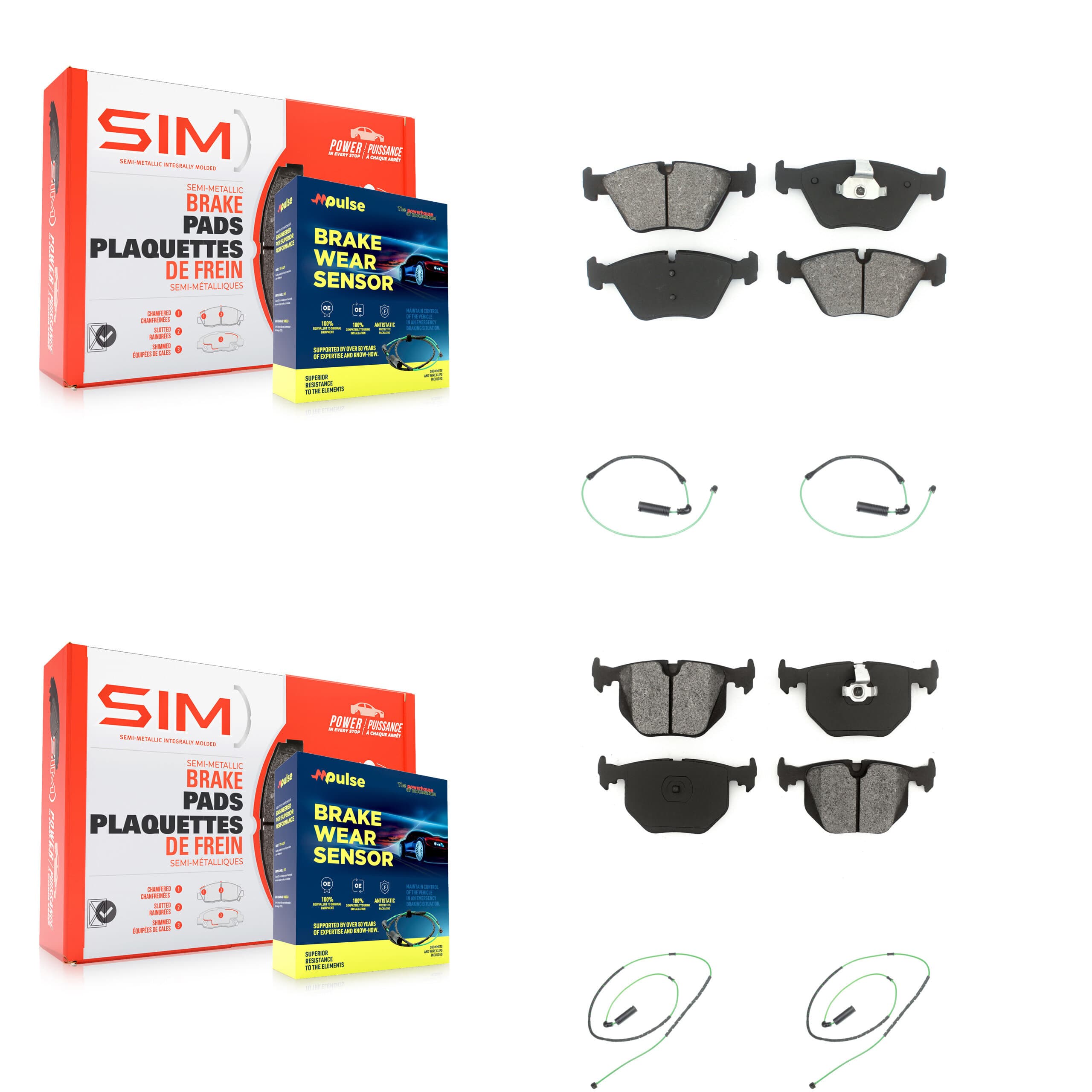 SIM - KSW-100151 - Front and Rear Disc Brake Pad Kits image 1