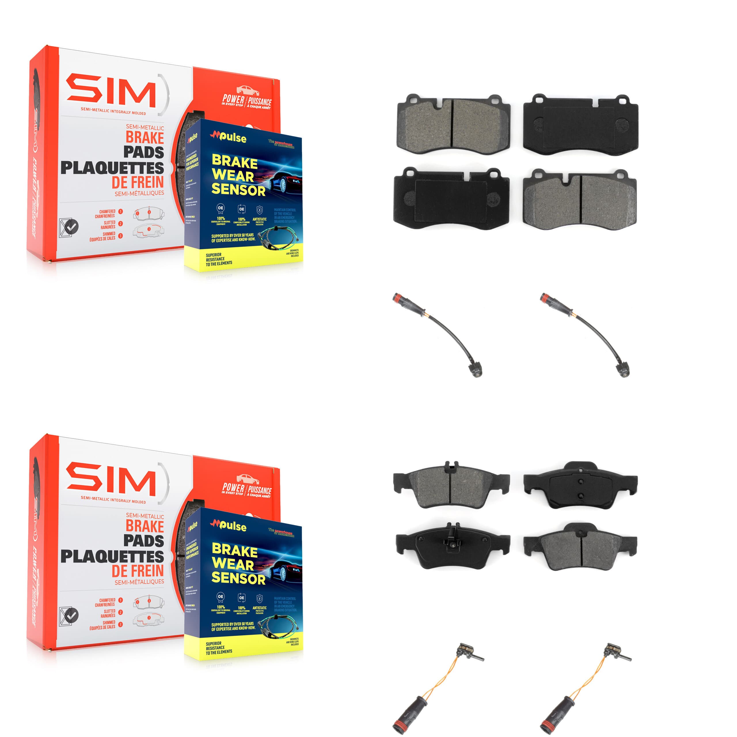 SIM - KSW-100166 - Front and Rear Disc Brake Pad Kits image 1