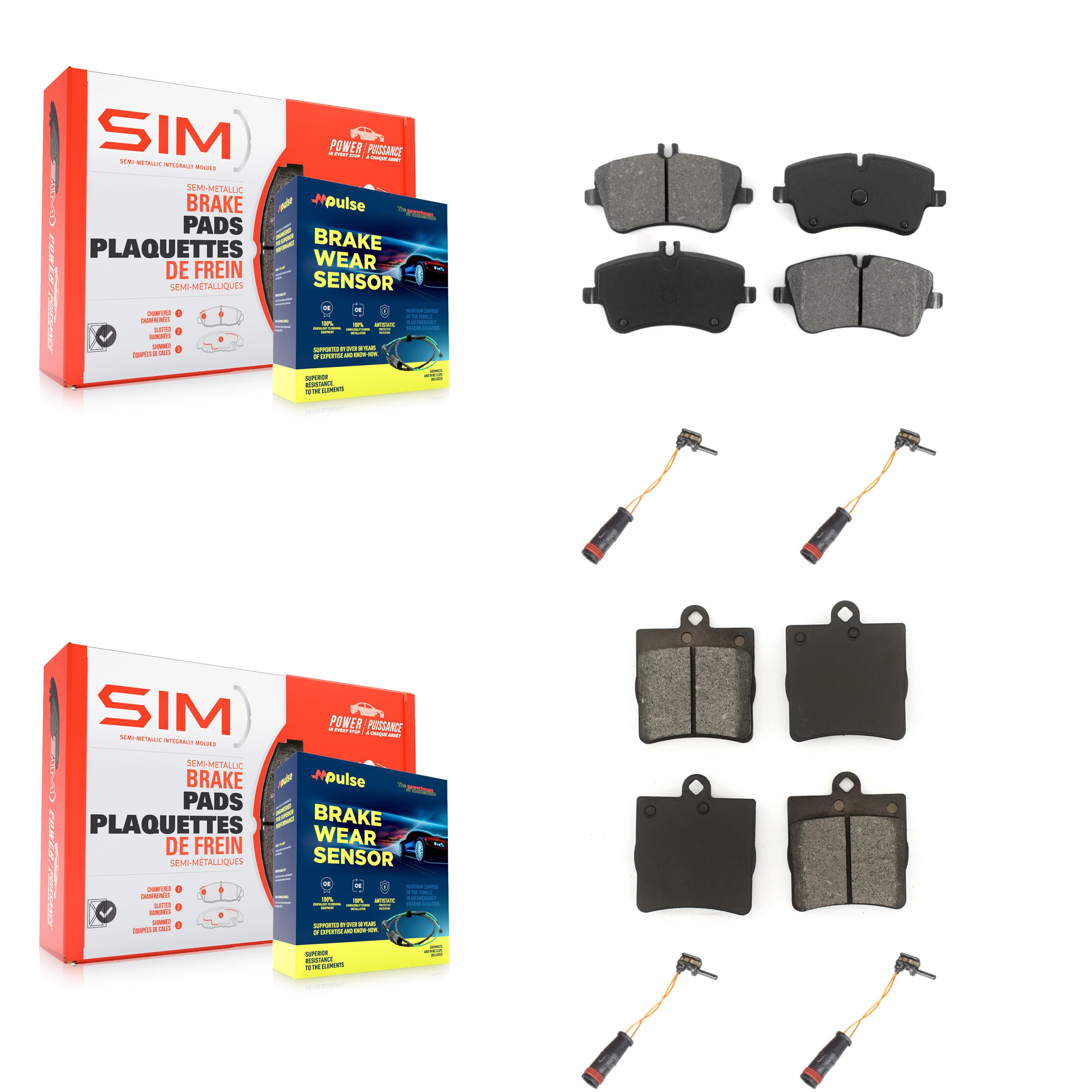 SIM - KSW-100172 - Front and Rear Disc Brake Pad Kits image 1