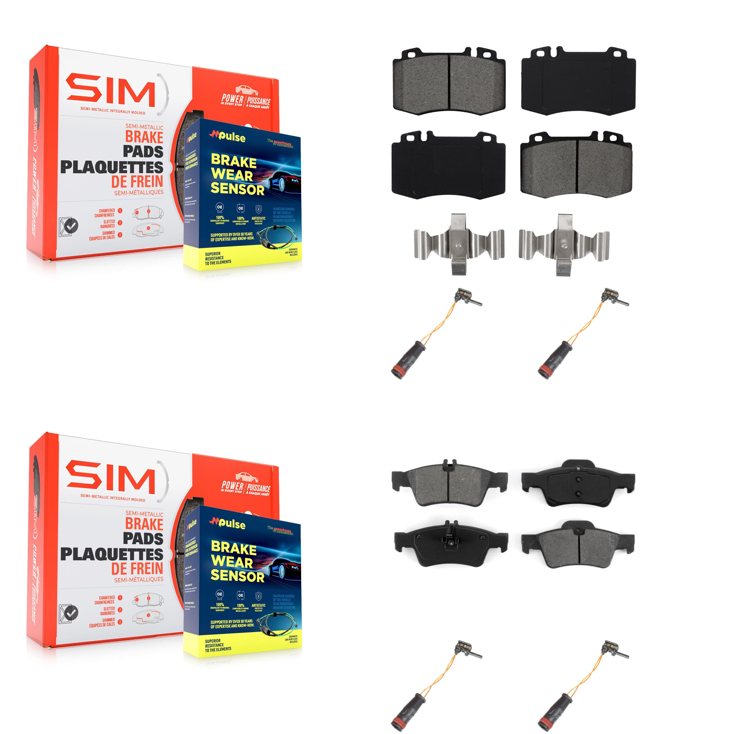 SIM - KSW-100174 - Front and Rear Disc Brake Pad Kits image 1