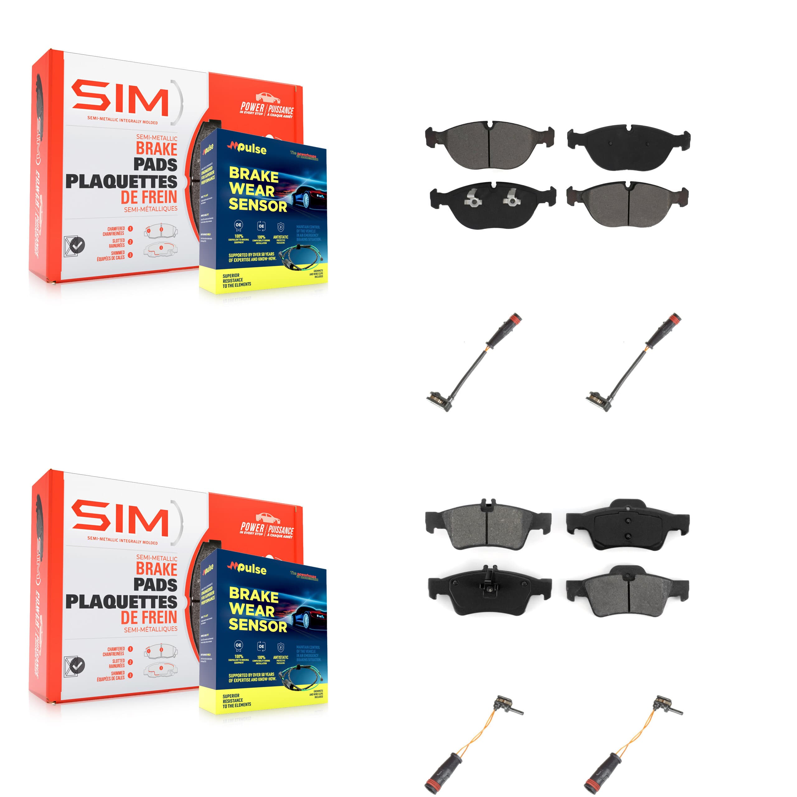 SIM - KSW-100176 - Front and Rear Disc Brake Pad Kits image 1