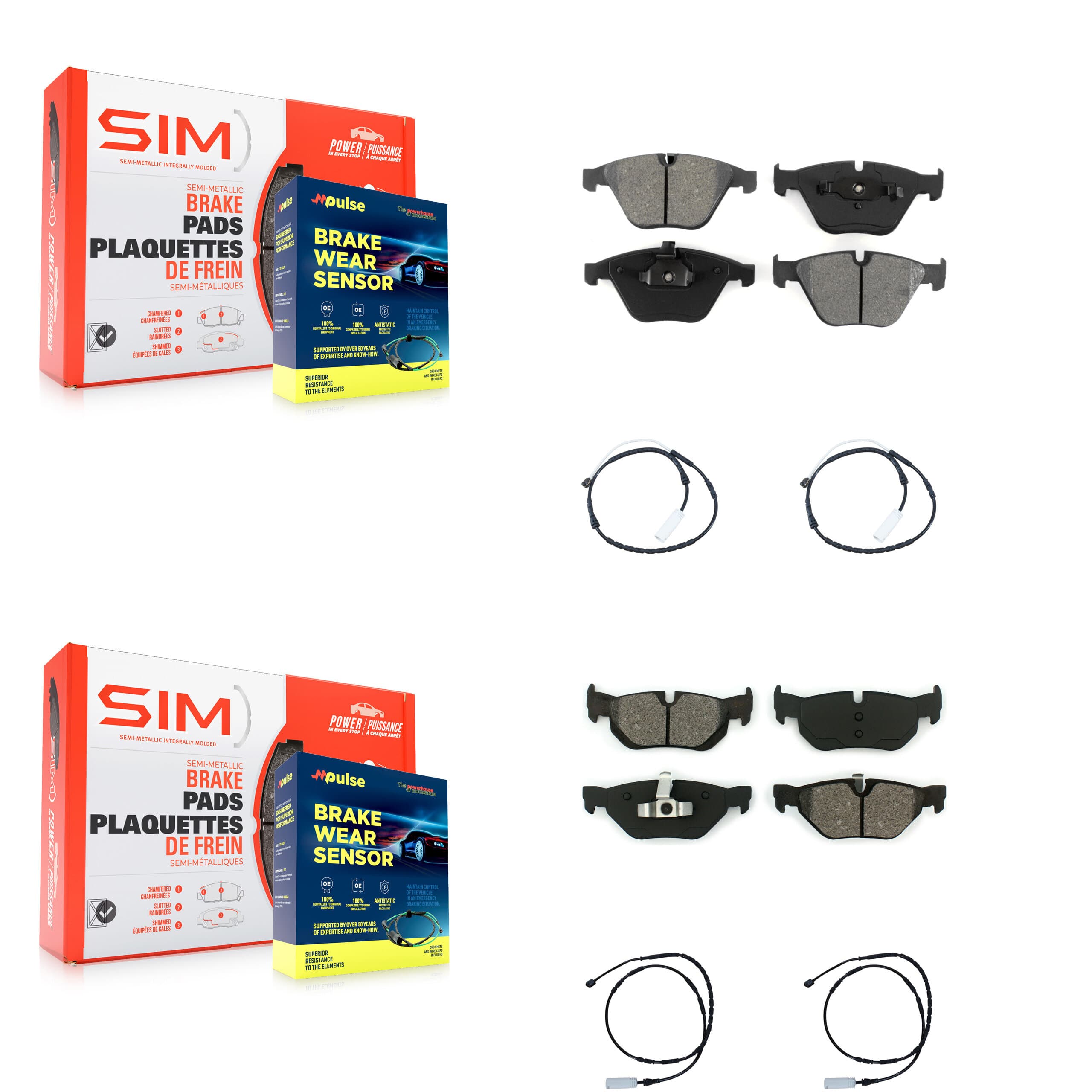 SIM - KSW-100183 - Front and Rear Disc Brake Pad Kits image 1