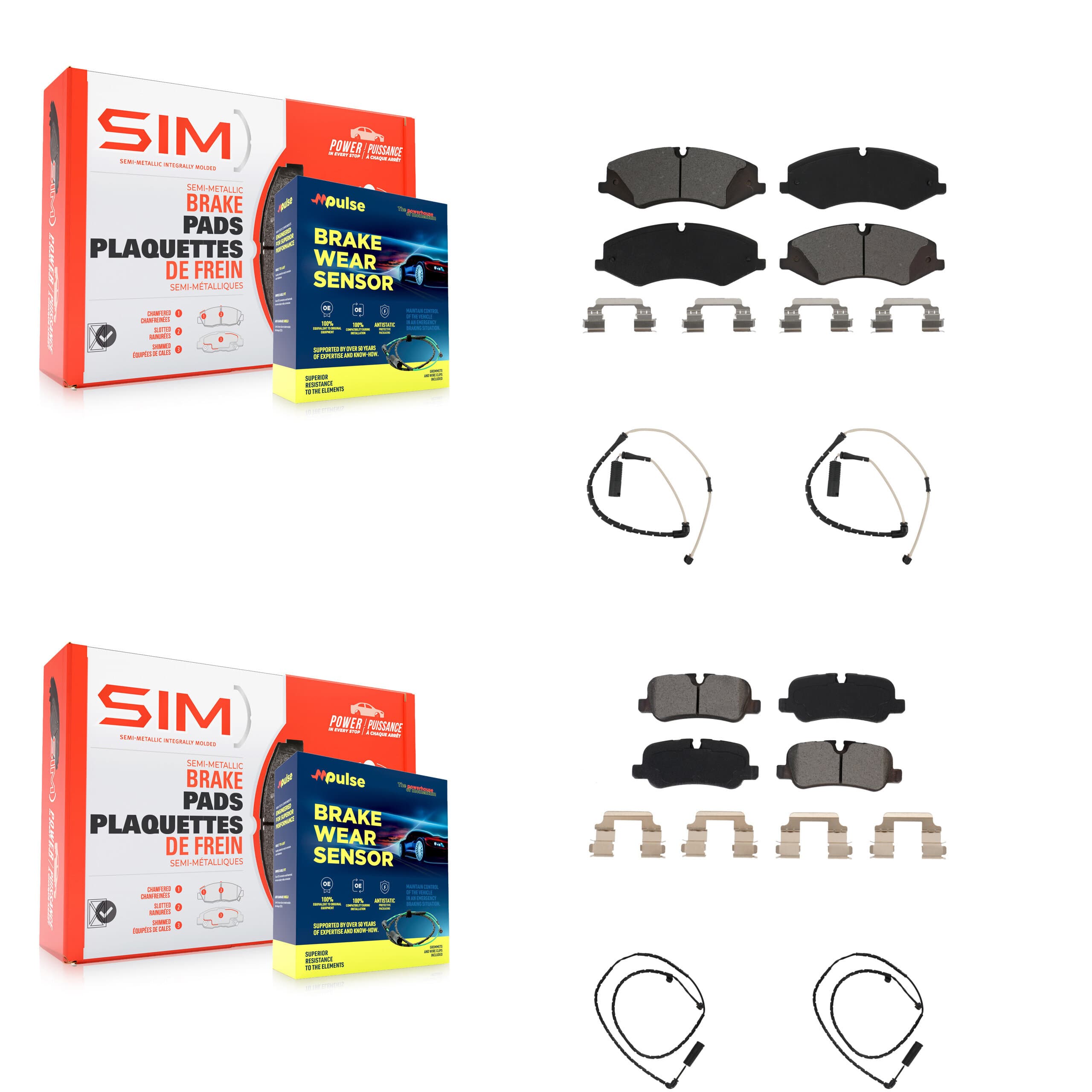SIM - KSW-100188 - Front and Rear Disc Brake Pad Kits image 1