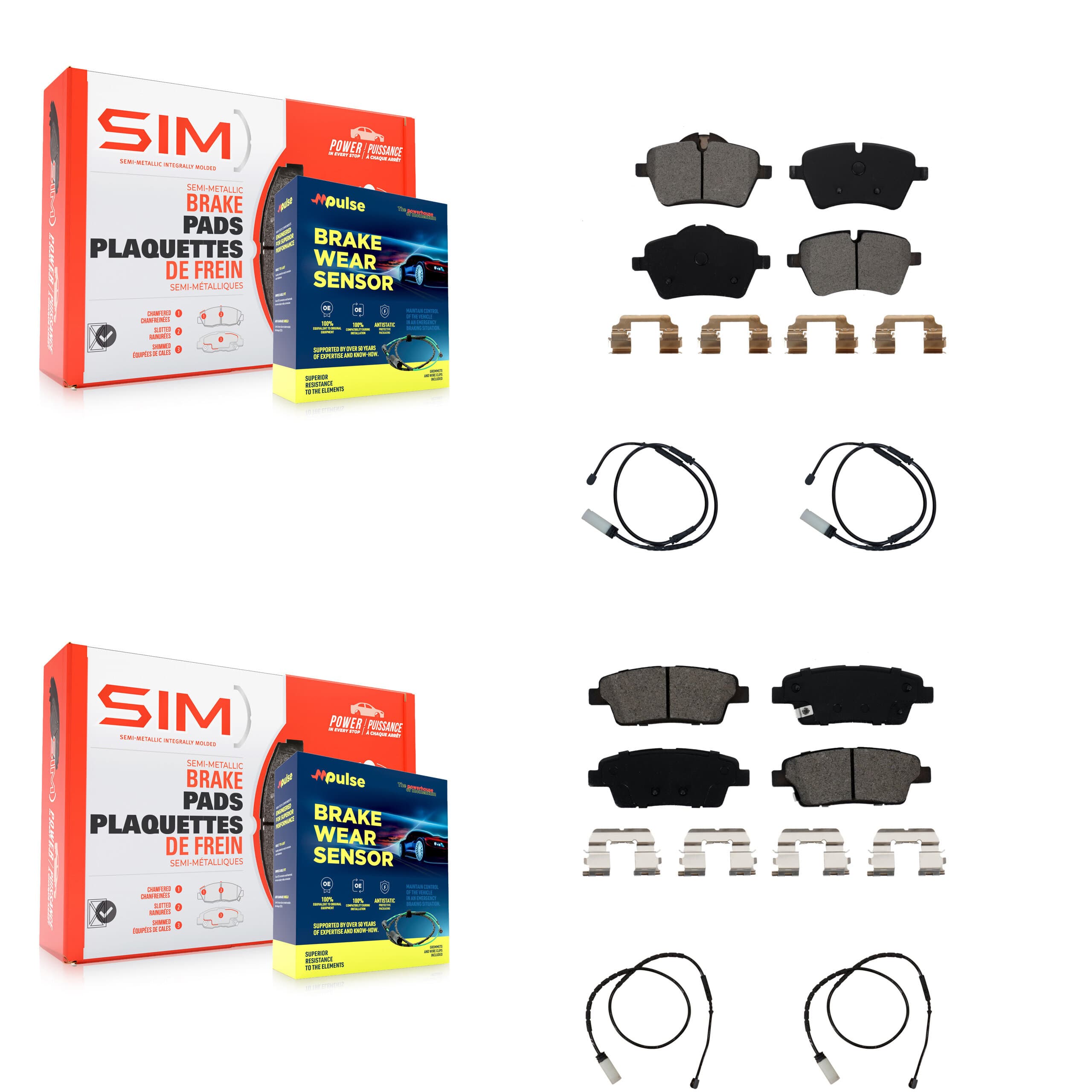 SIM - KSW-100198 - Front and Rear Disc Brake Pad Kits image 1
